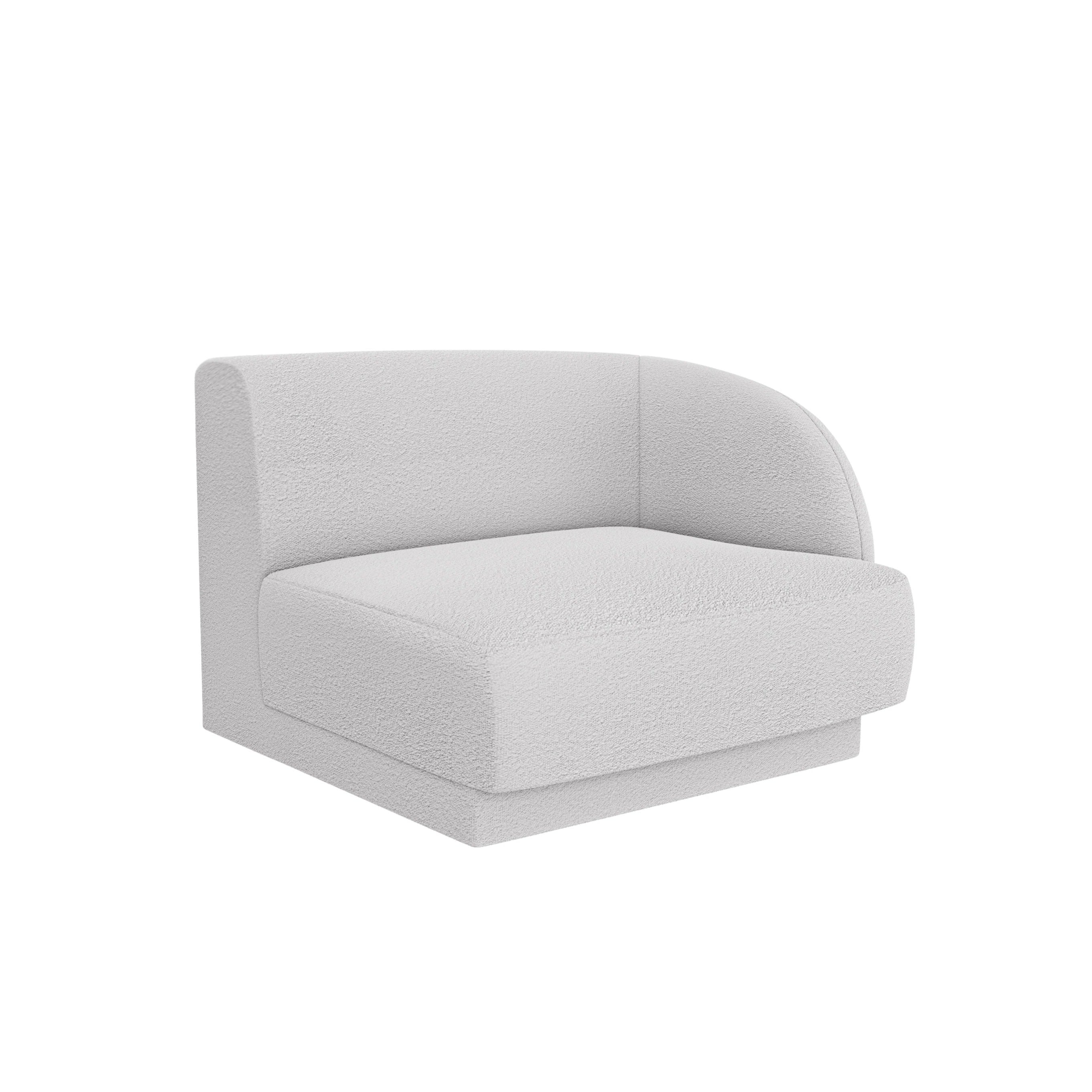 Sofa modułowa MILEY - moduł prawostronny jasnoszary boucle
