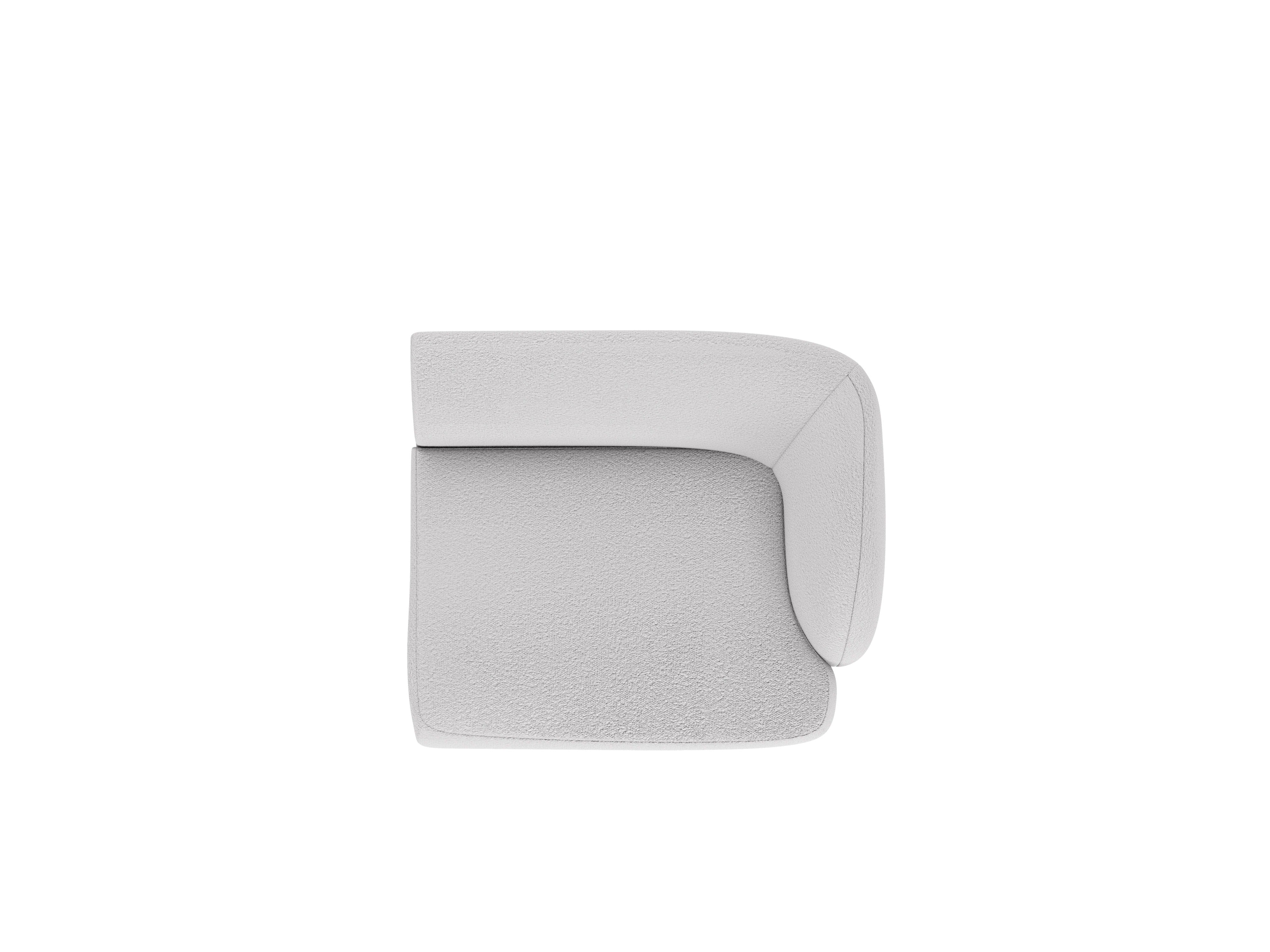 Sofa modułowa MILEY - moduł prawostronny jasnoszary boucle