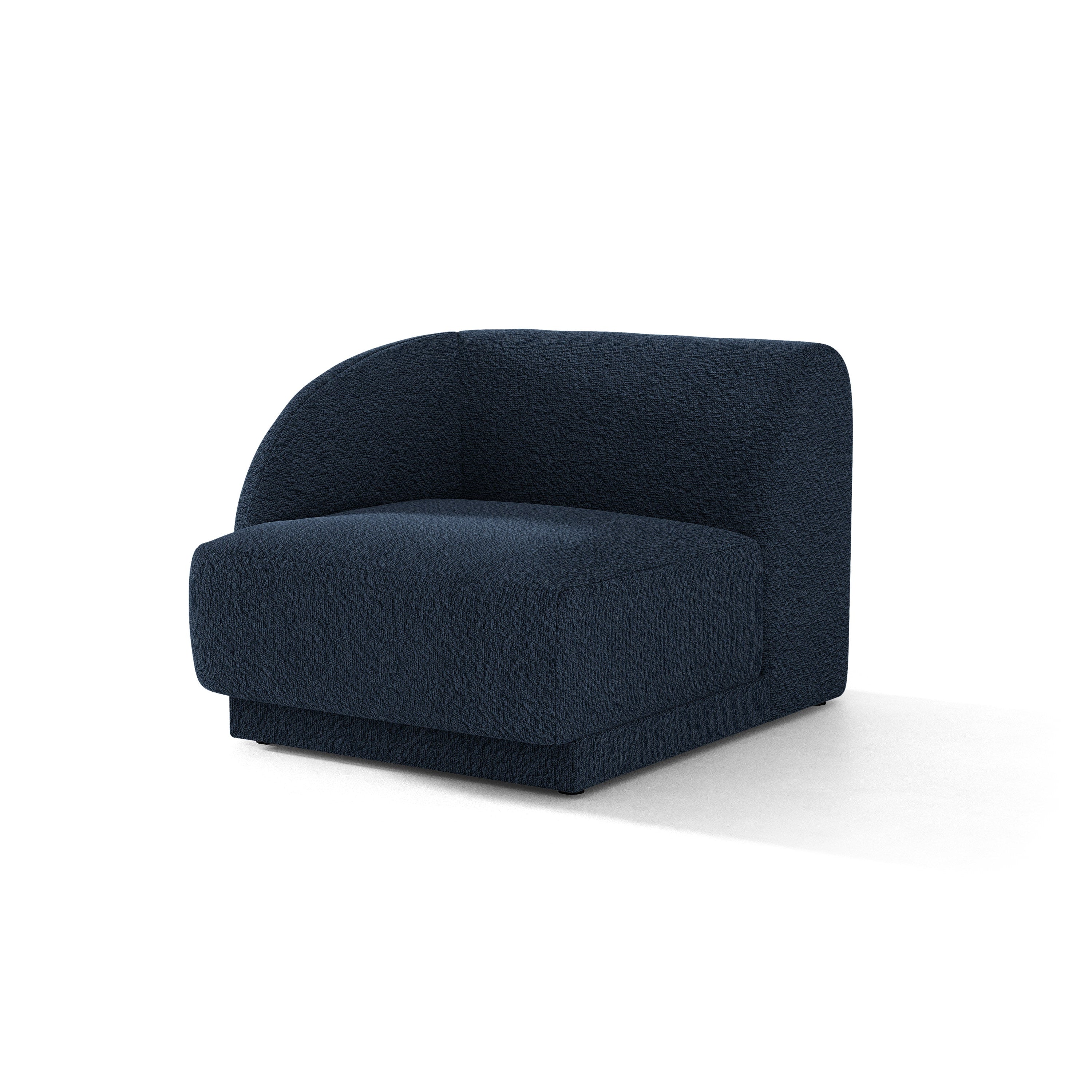 Sofa modułowa MILEY - moduł lewostronny ciemnoniebieski boucle do salonu