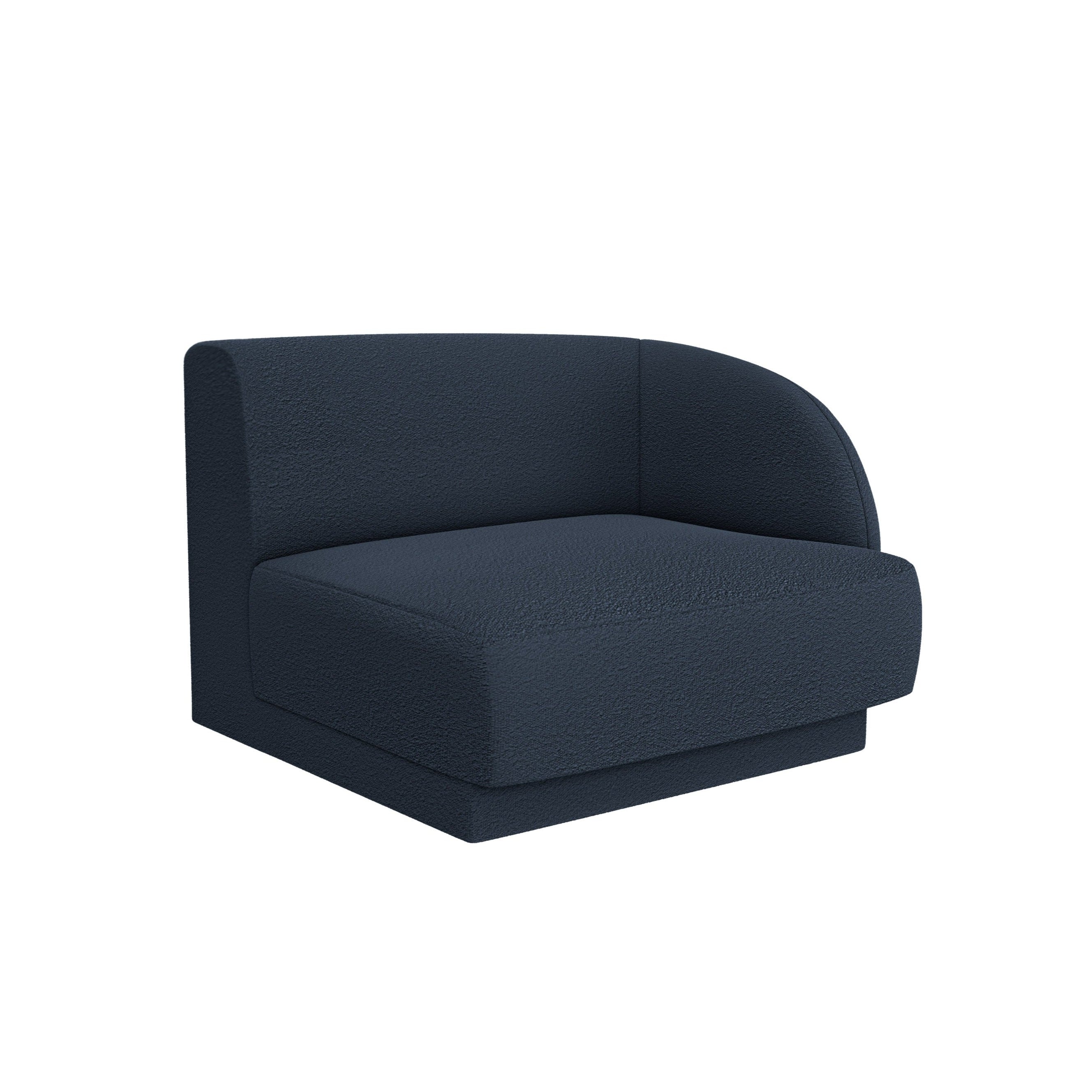 Modulares Sofa MILEY - rechter Modul in dunkelblauem Boucle