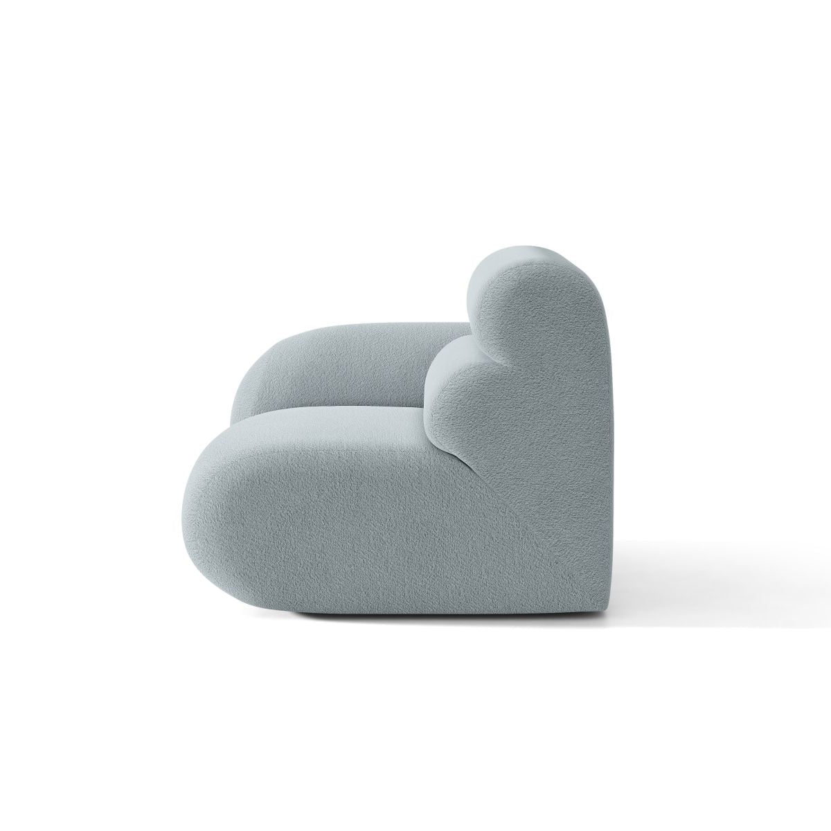 Sofa modułowa NEO - moduł lewostronny błękitny boucle