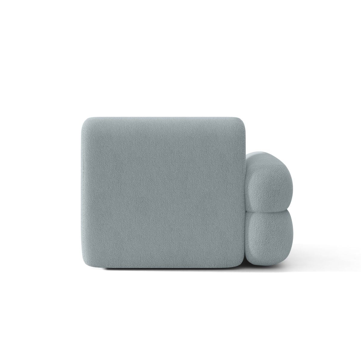 Sofa modułowa NEO - moduł lewostronny błękitny boucle