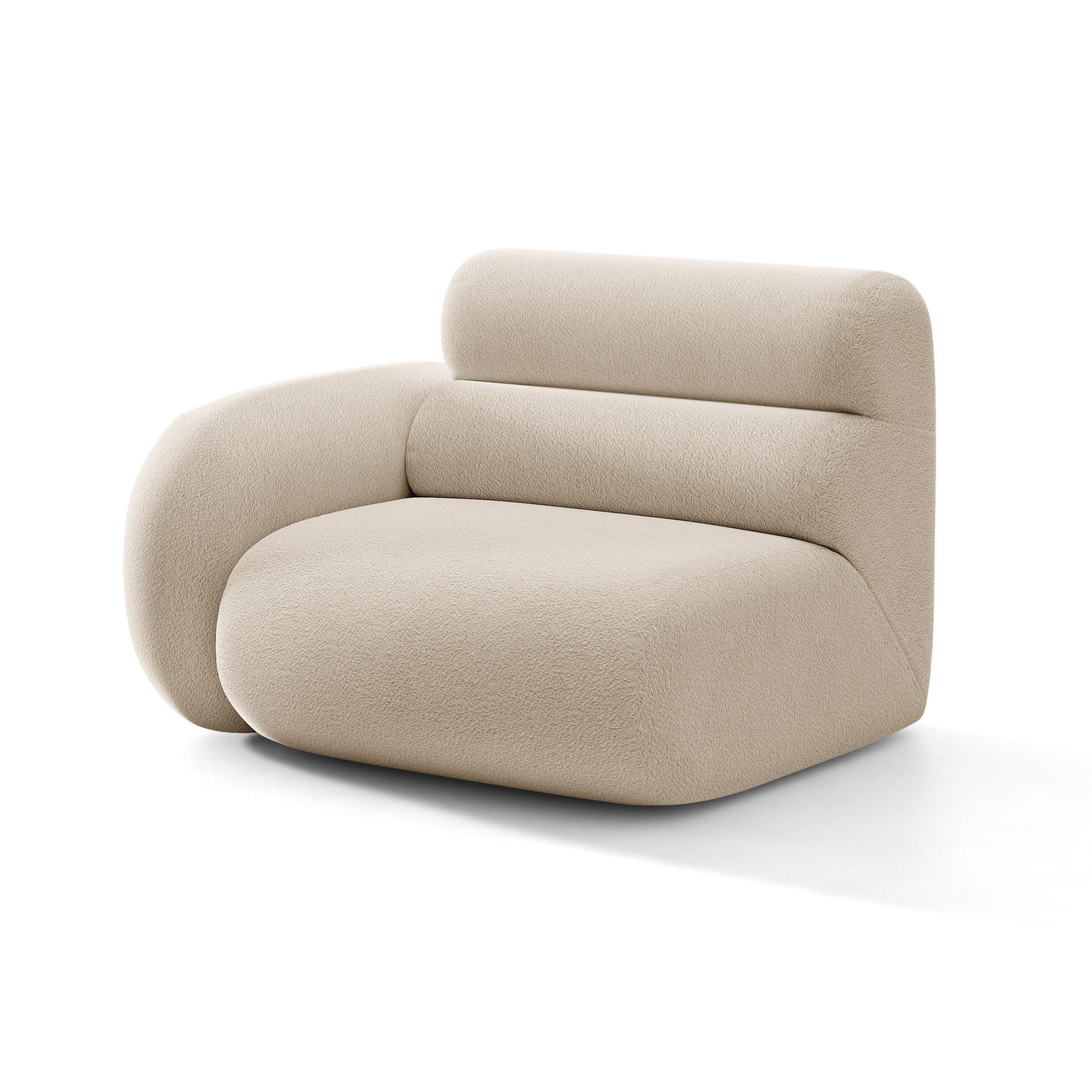 Sofa modułowa NEO - moduł lewostronny beżowy boucle