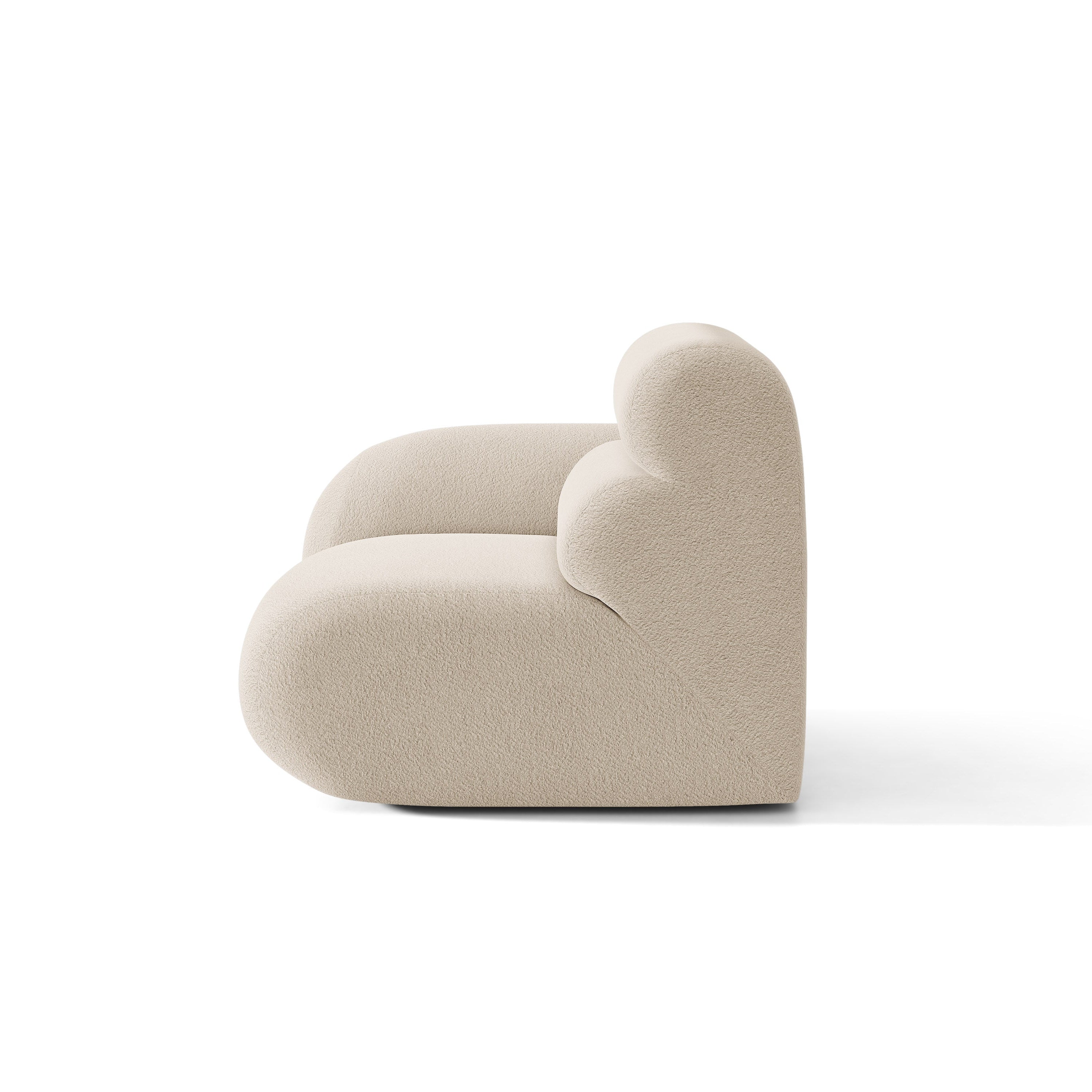 Sofa modułowa NEO - moduł lewostronny beżowy boucle
