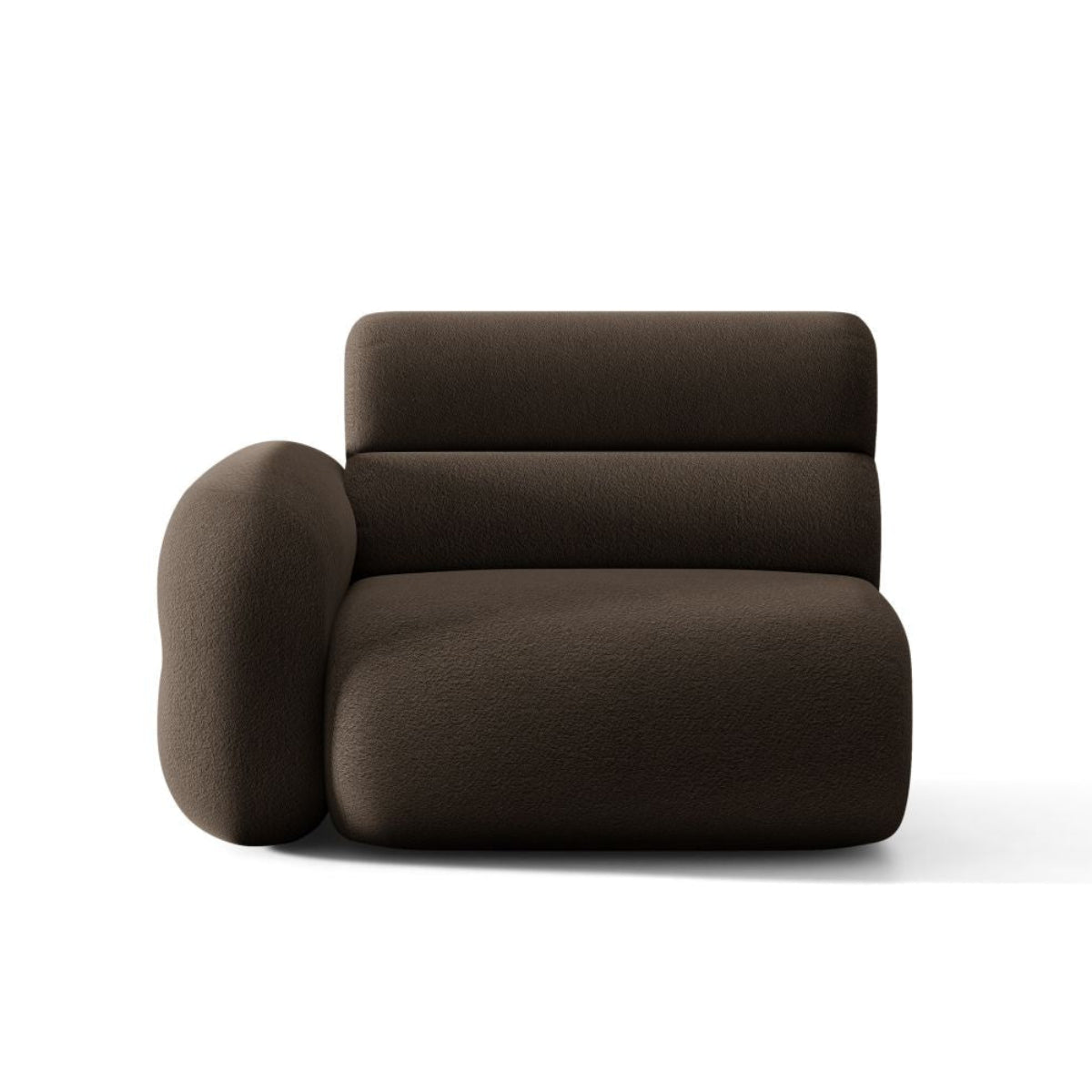 Sofa modułowa NEO - moduł lewostronny brązowy boucle