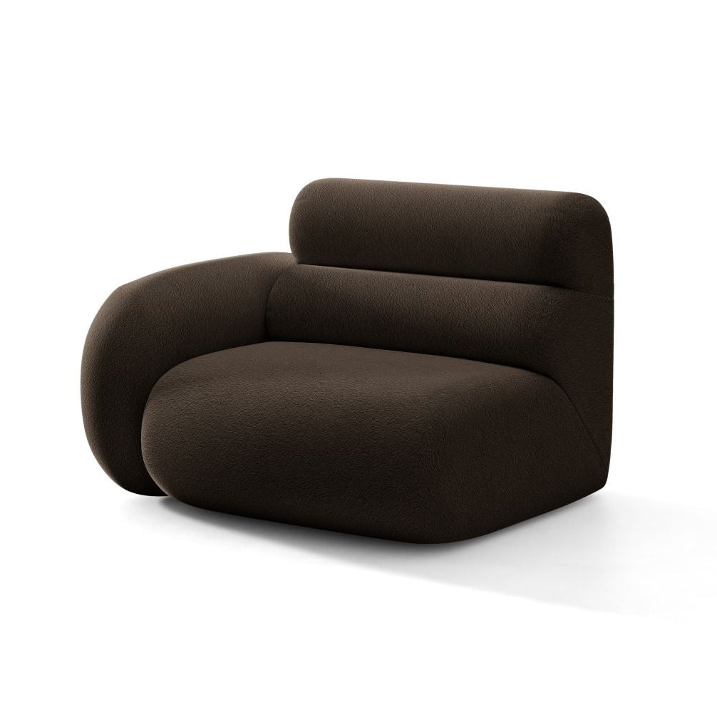 Sofa modułowa NEO - moduł lewostronny brązowy boucle