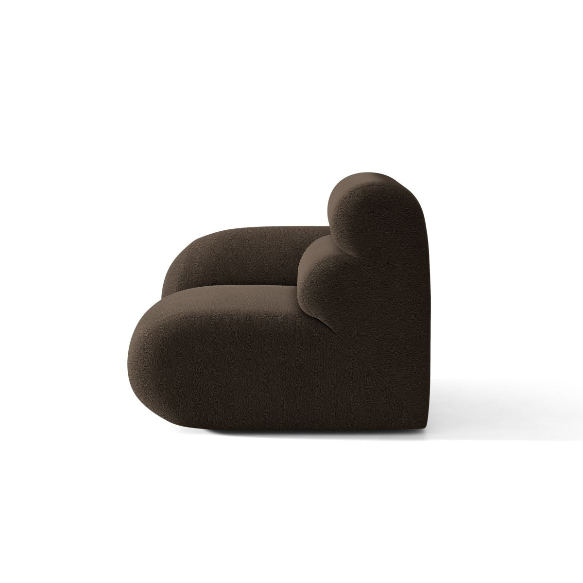 Sofa modułowa NEO - moduł lewostronny brązowy boucle