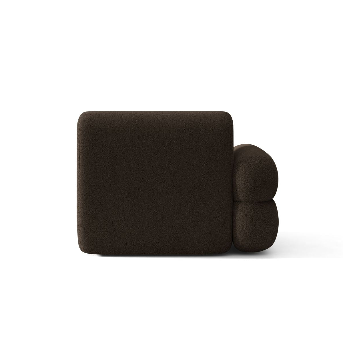 Sofa modułowa NEO - moduł lewostronny brązowy boucle