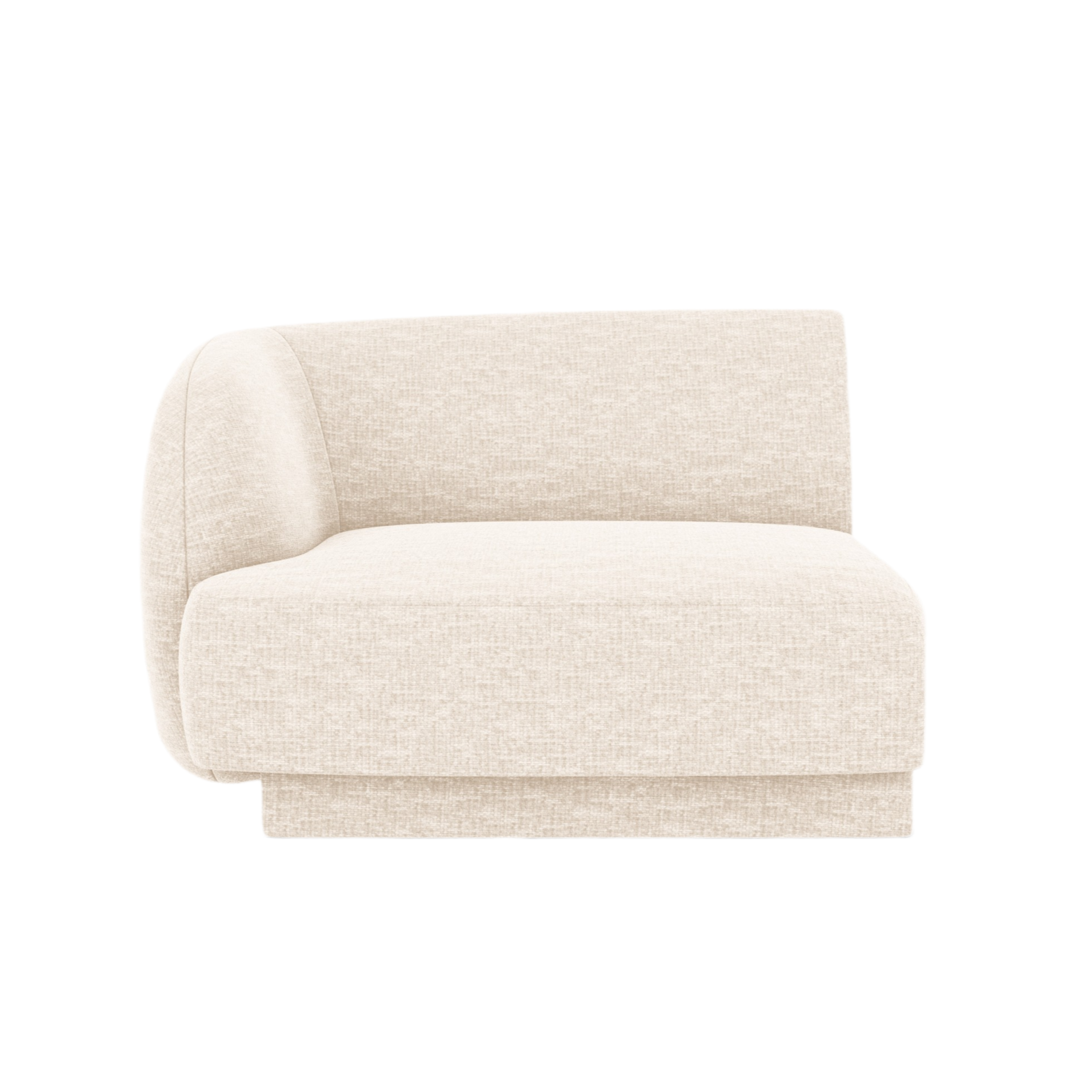 Sofa modułowa MILEY - moduł lewostronny jasnobeżowy szenil jedwabisty