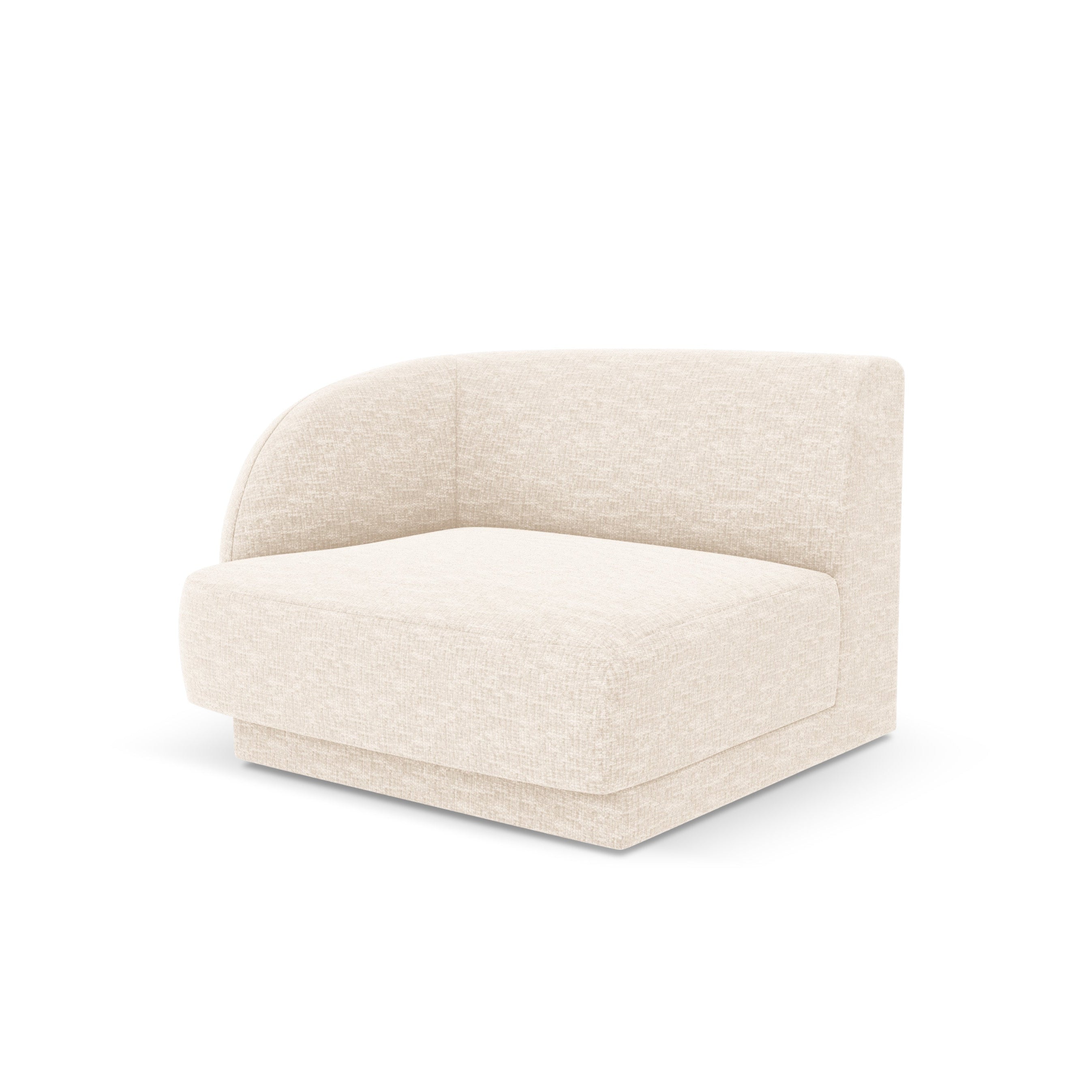 Sofa modułowa MILEY - moduł lewostronny jasnobeżowy szenil jedwabisty