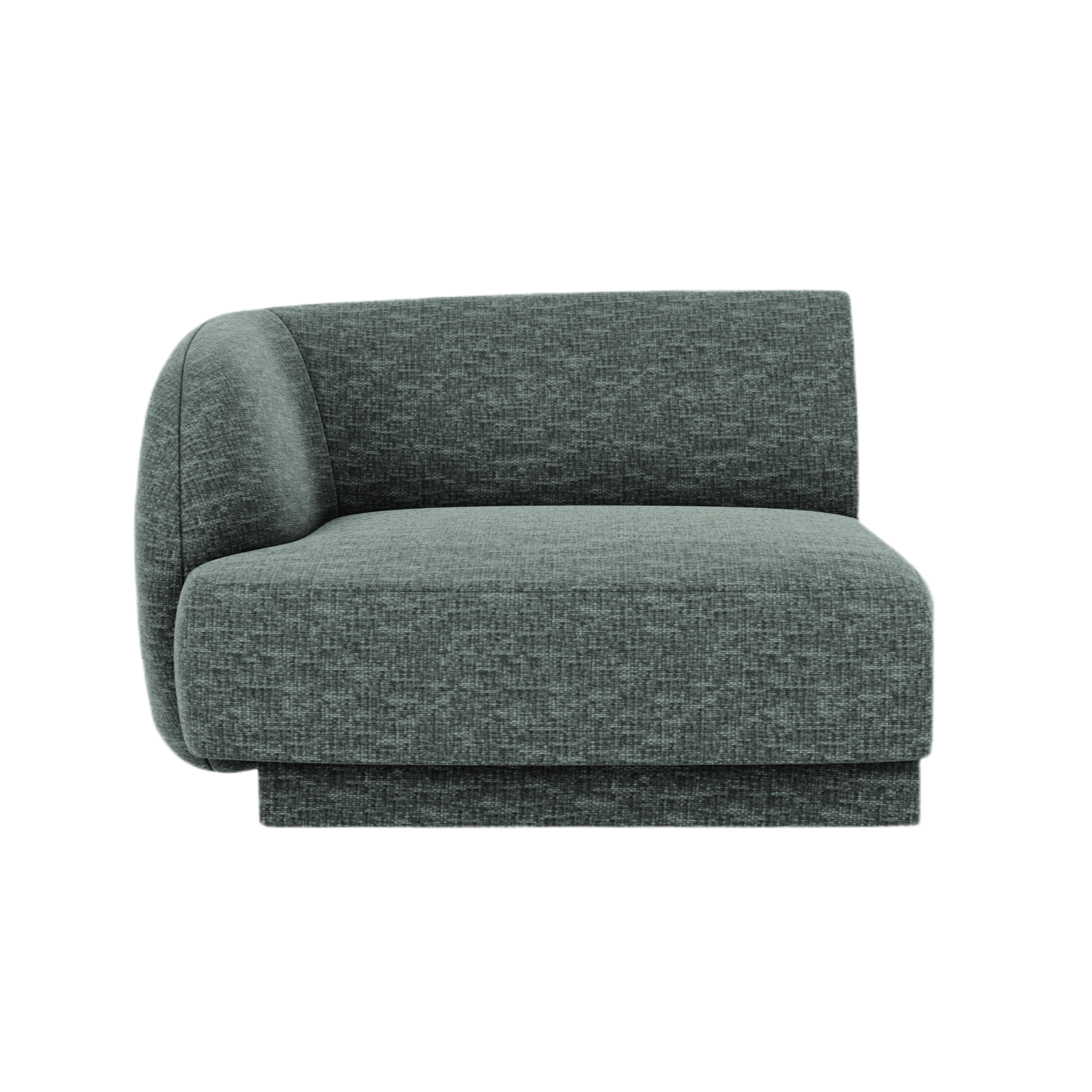 Sofa modułowa MILEY - moduł lewostronny niebieski petrol szenil jedwabisty