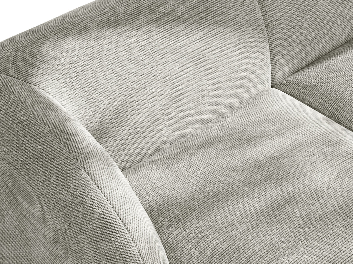 Sofa modułowa MILEY - moduł lewostronny jasnoszary szenil jedwabisty z podłokietnikami