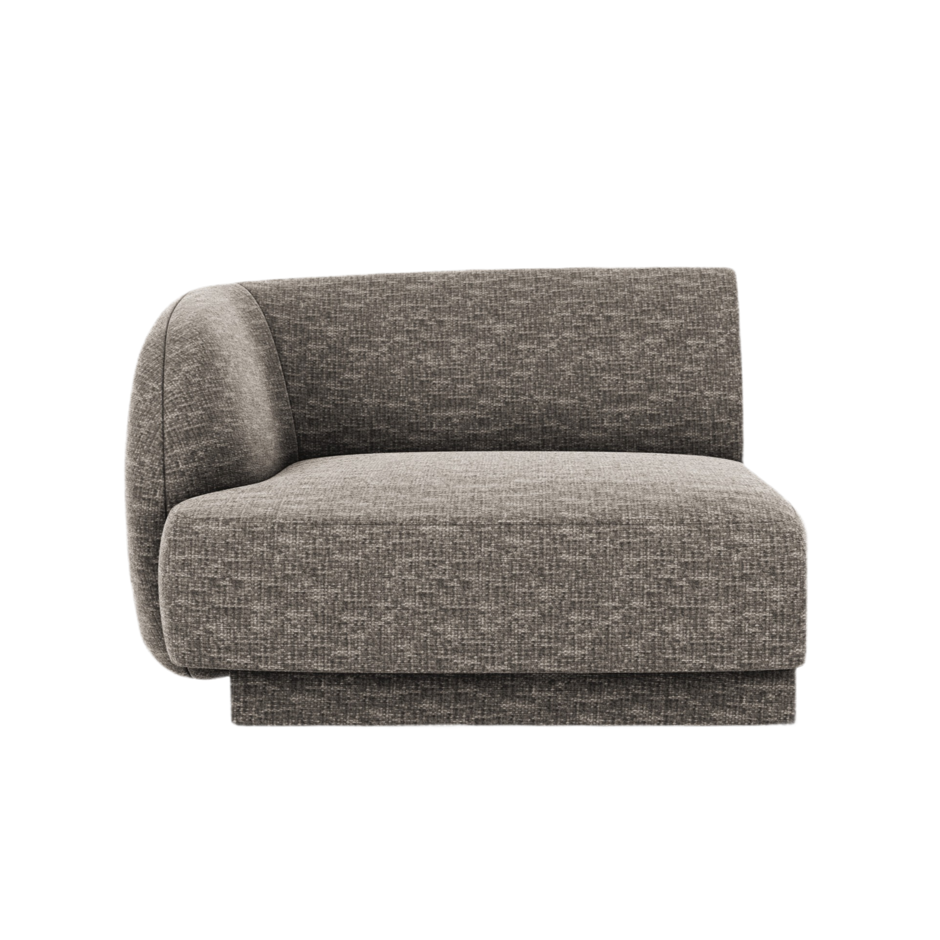 Sofa modułowa MILEY - moduł lewostronny szary szenil jedwabisty