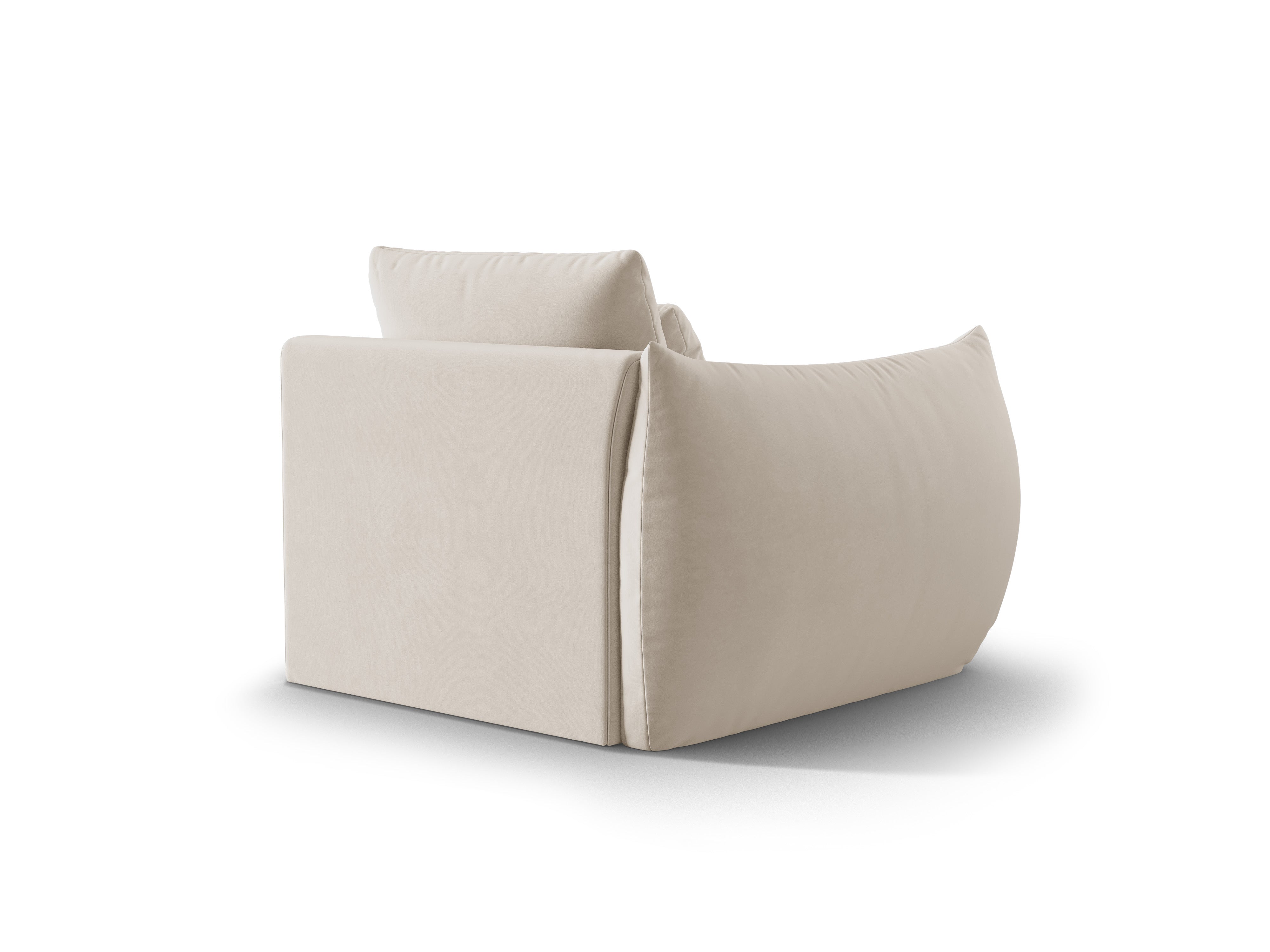 Sofa modułowa aksamitna BLOOM - element lewostronny ecru