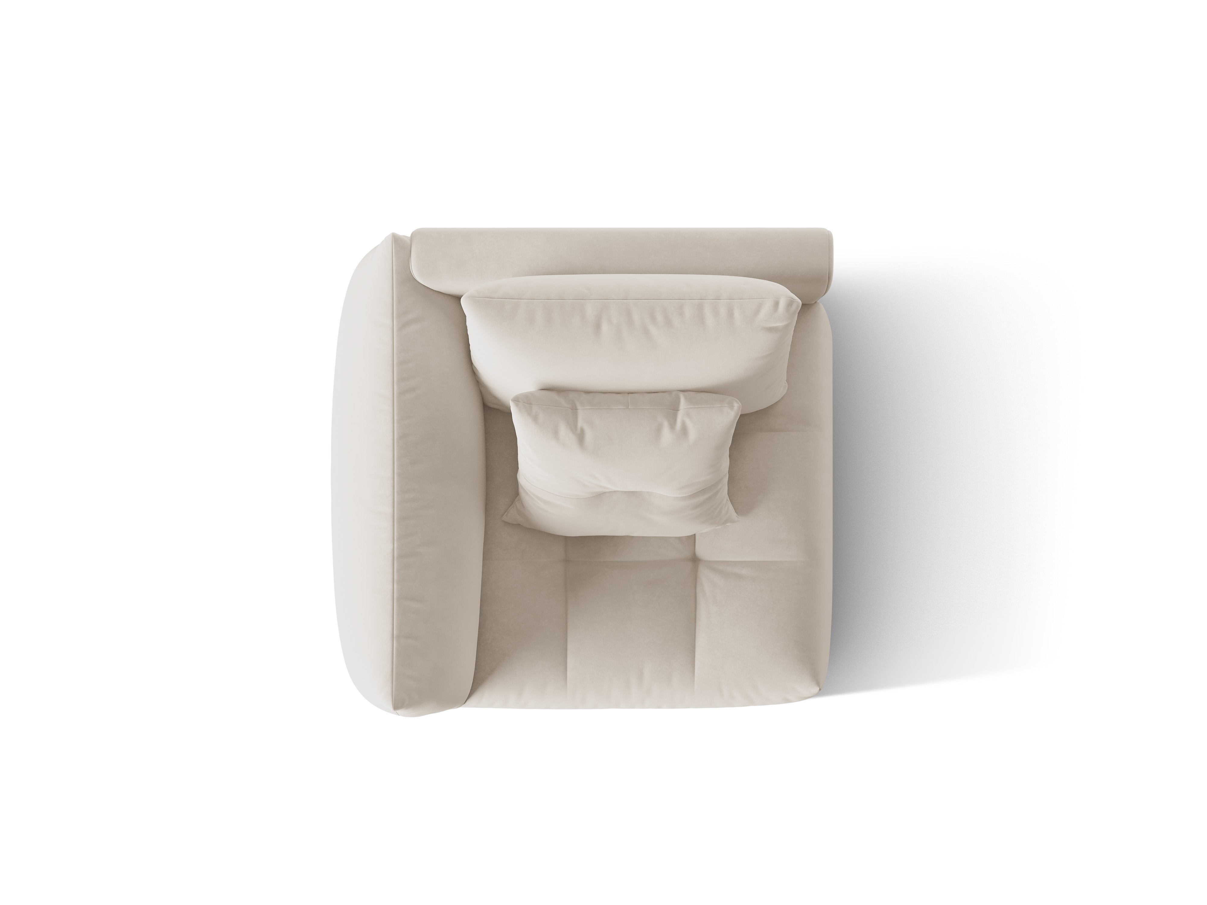 Sofa modułowa aksamitna BLOOM - element lewostronny ecru