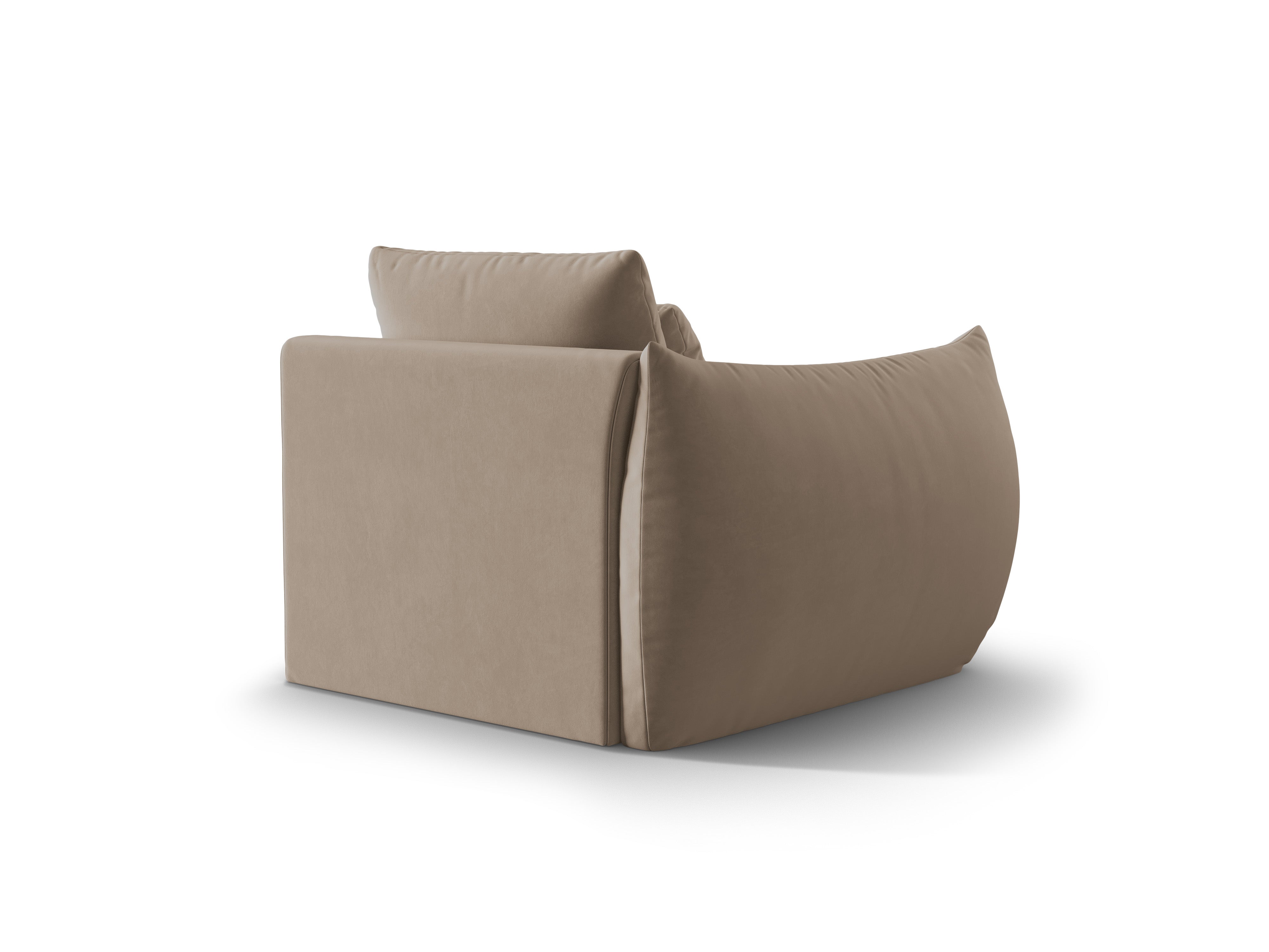 Sofa modułowa aksamitna BLOOM - element lewostronny jasnobrązowy