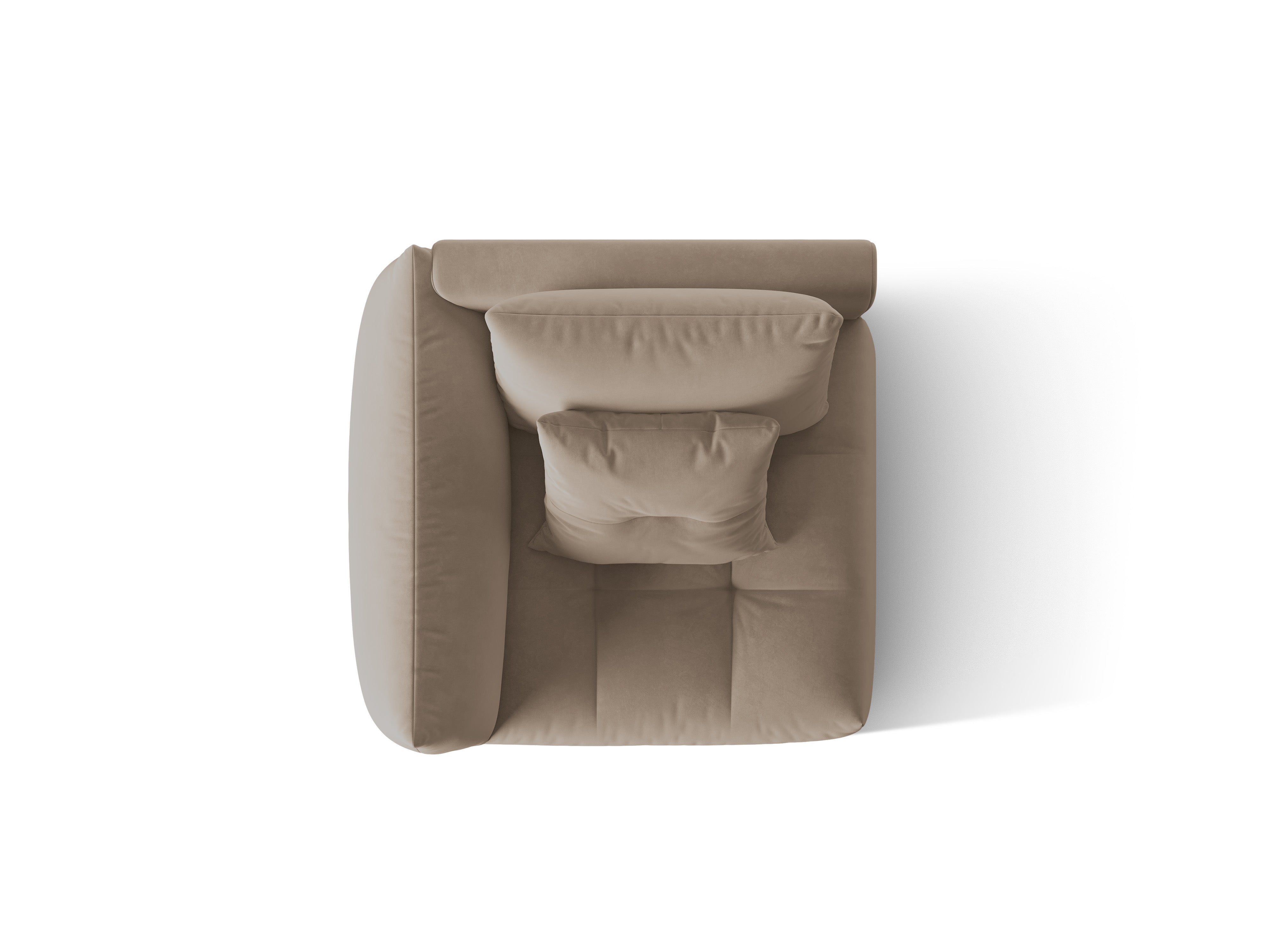 Sofa modułowa aksamitna BLOOM - element lewostronny jasnobrązowy