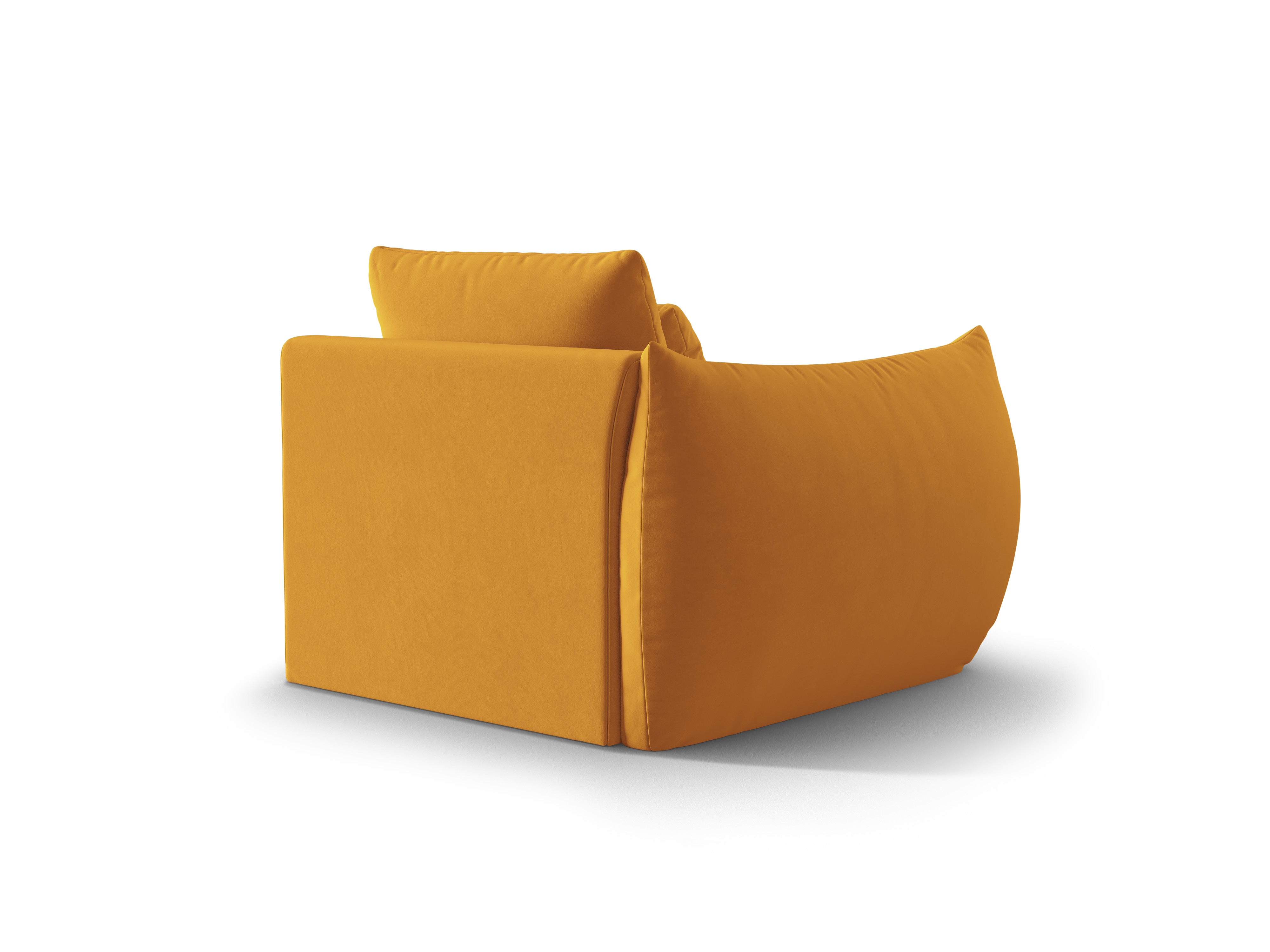 Sofa modułowa aksamitna BLOOM - element lewostronny żółty