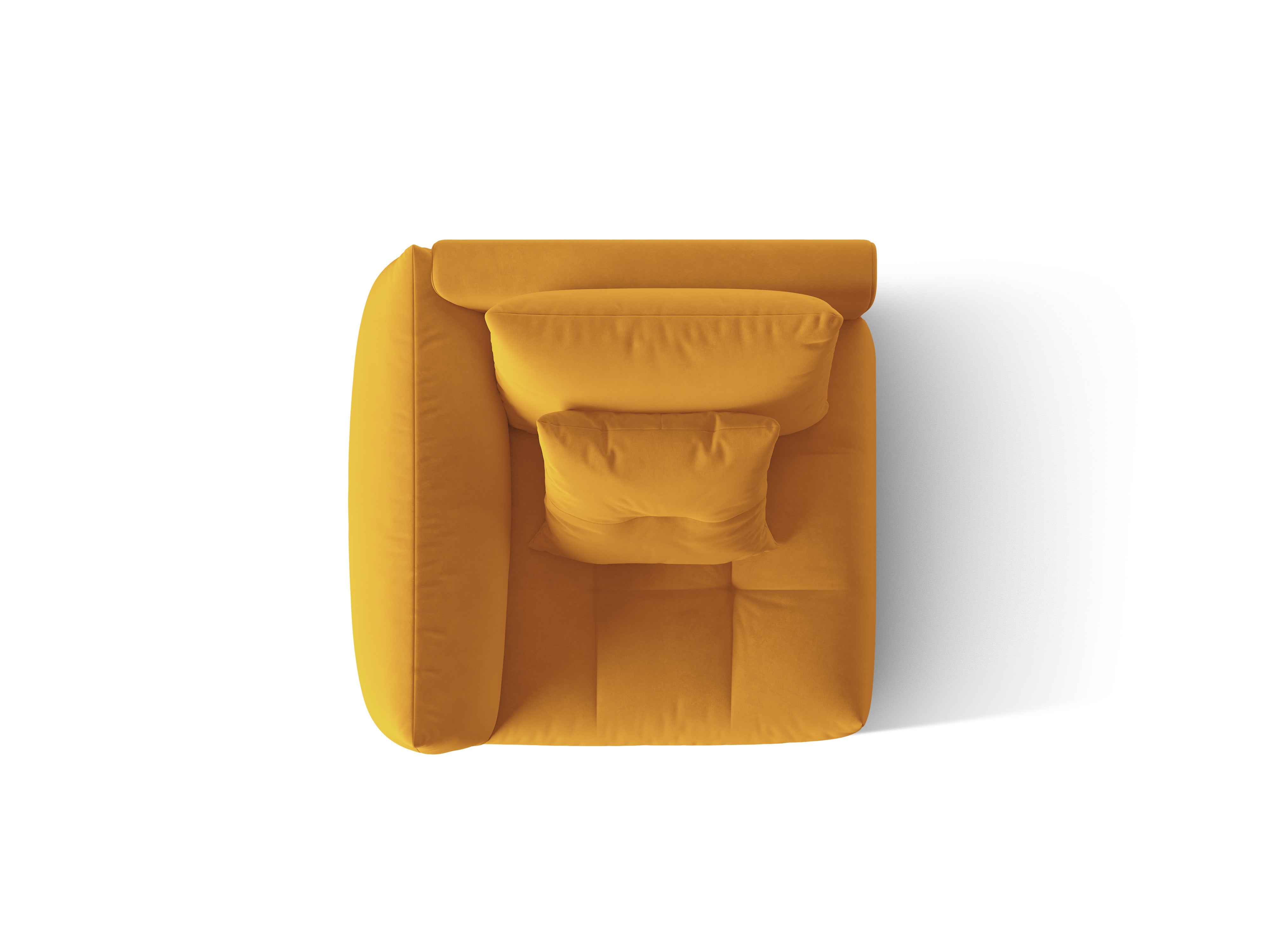 Sofa modułowa aksamitna BLOOM - element lewostronny żółty