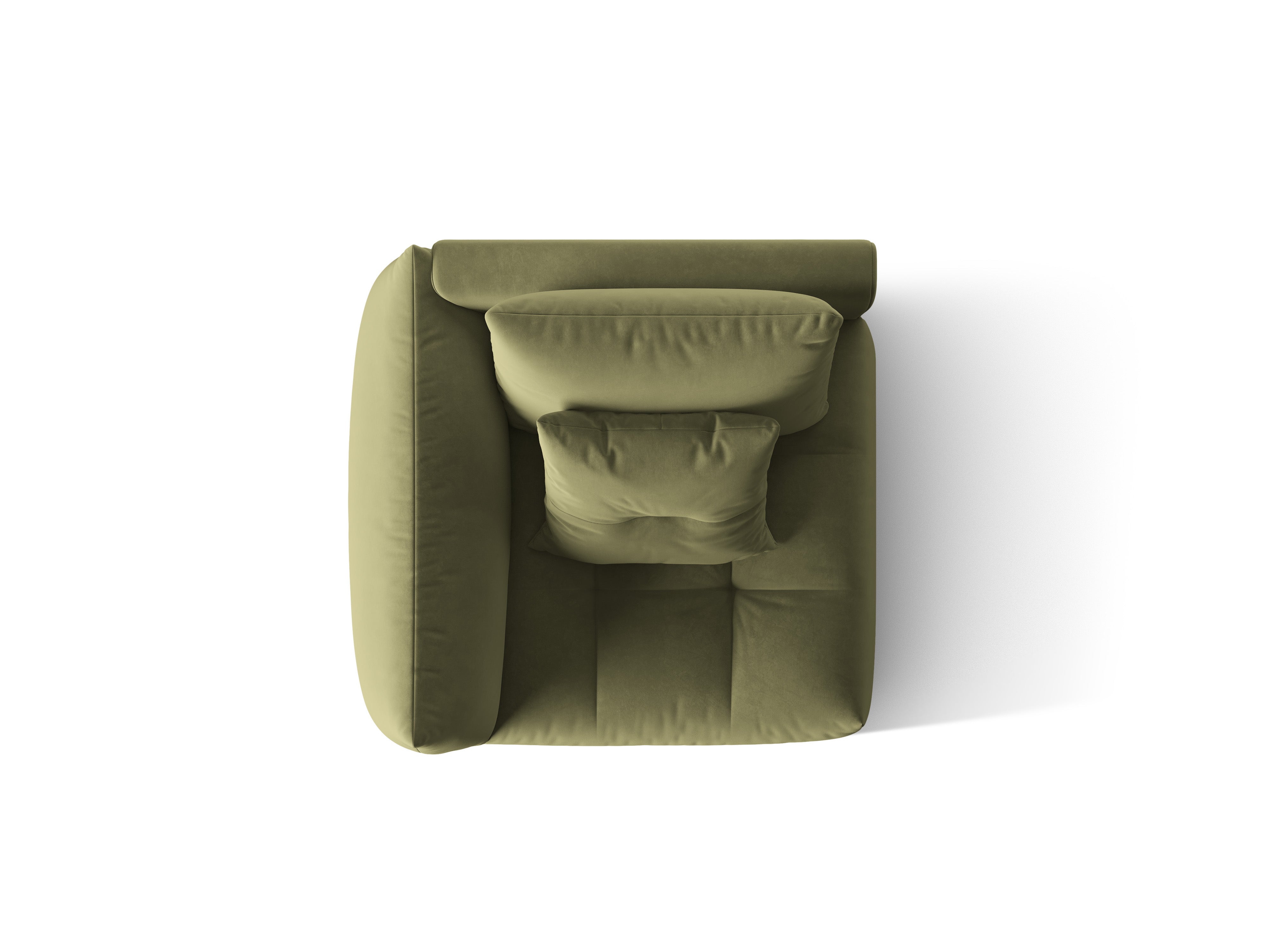 Sofa modułowa aksamitna BLOOM - element lewostronny zielony