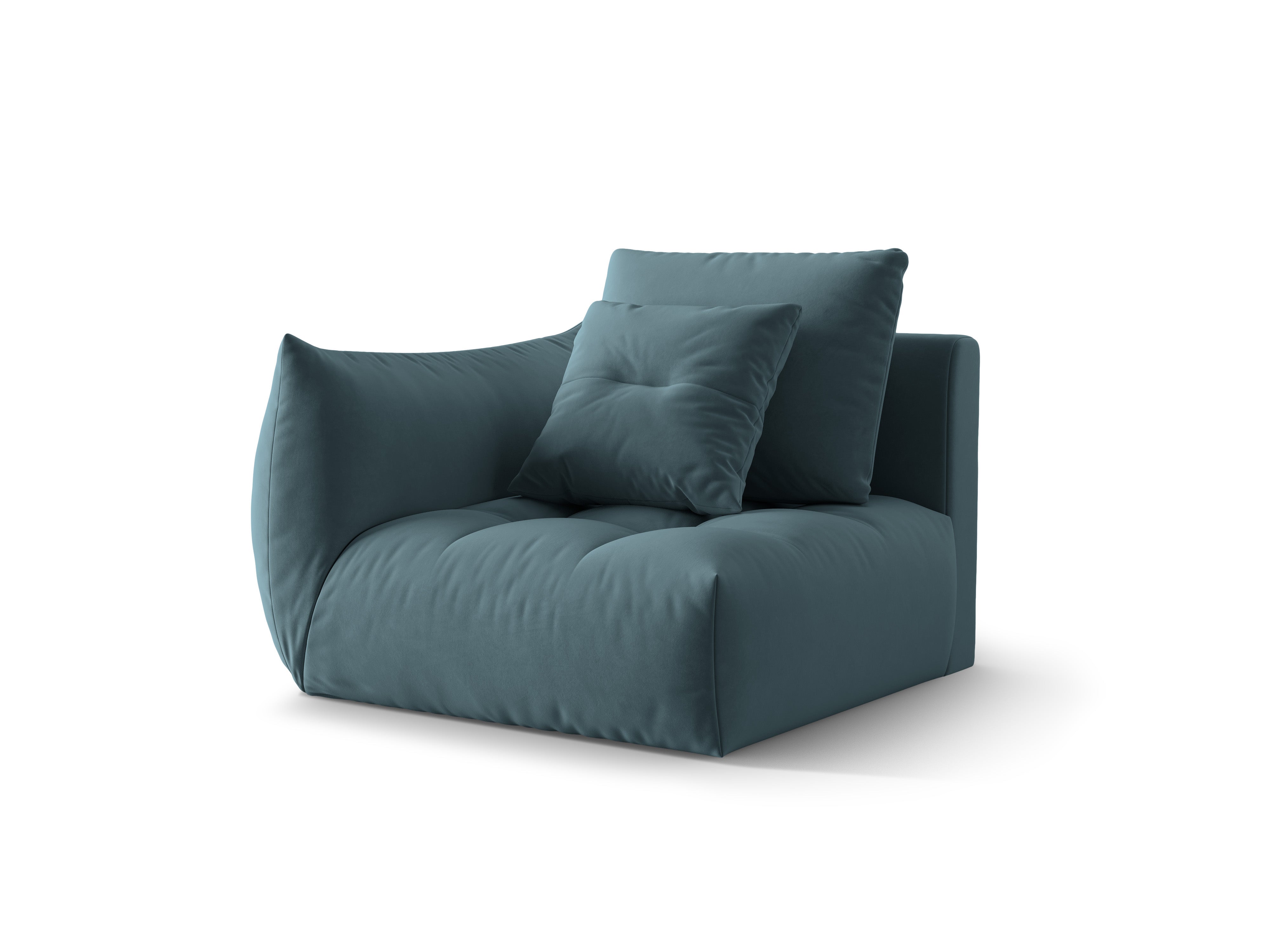 Sofa modułowa aksamitna BLOOM - element lewostronny jasnoniebieski