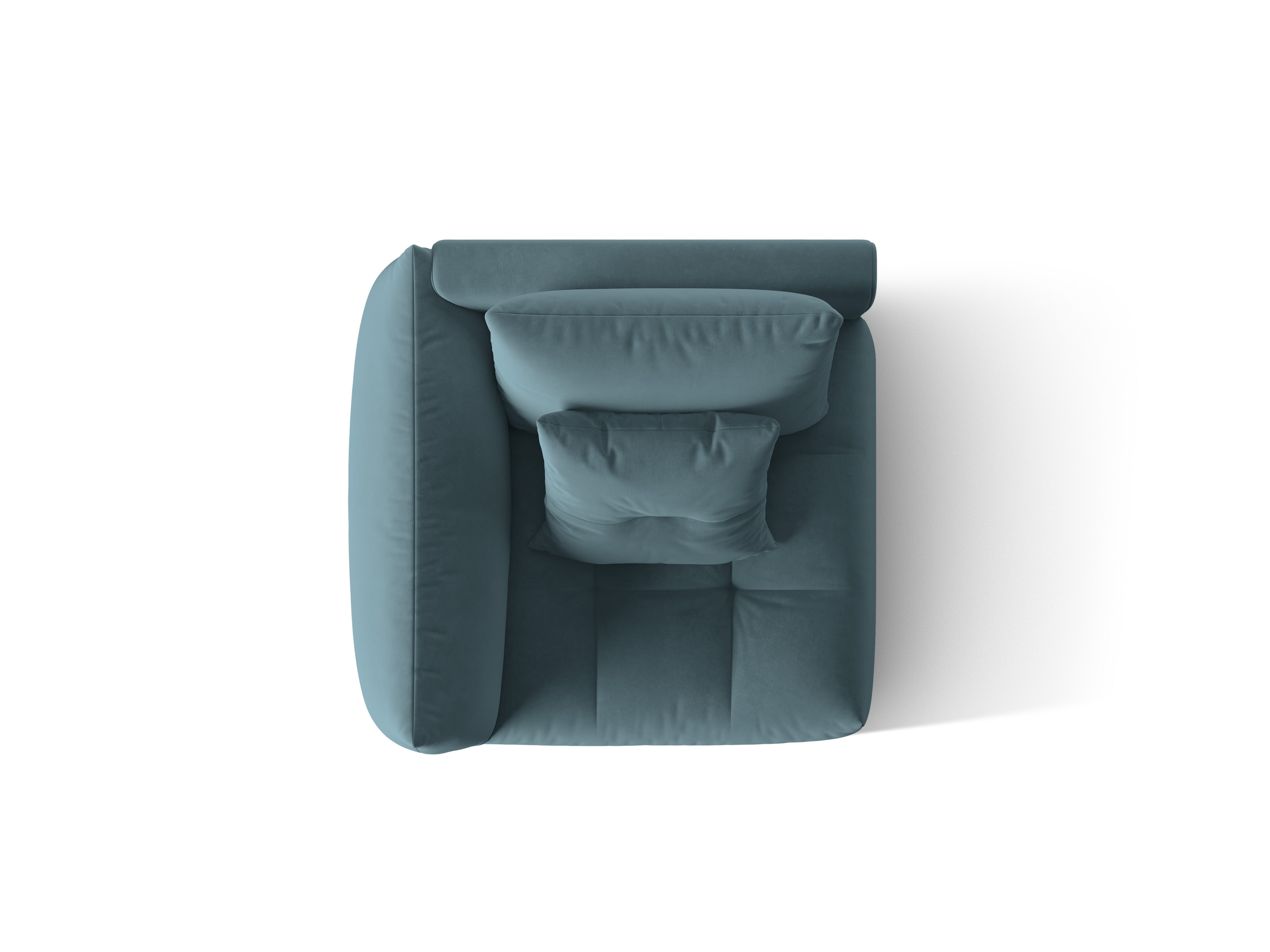 Sofa modułowa aksamitna BLOOM - element lewostronny jasnoniebieski