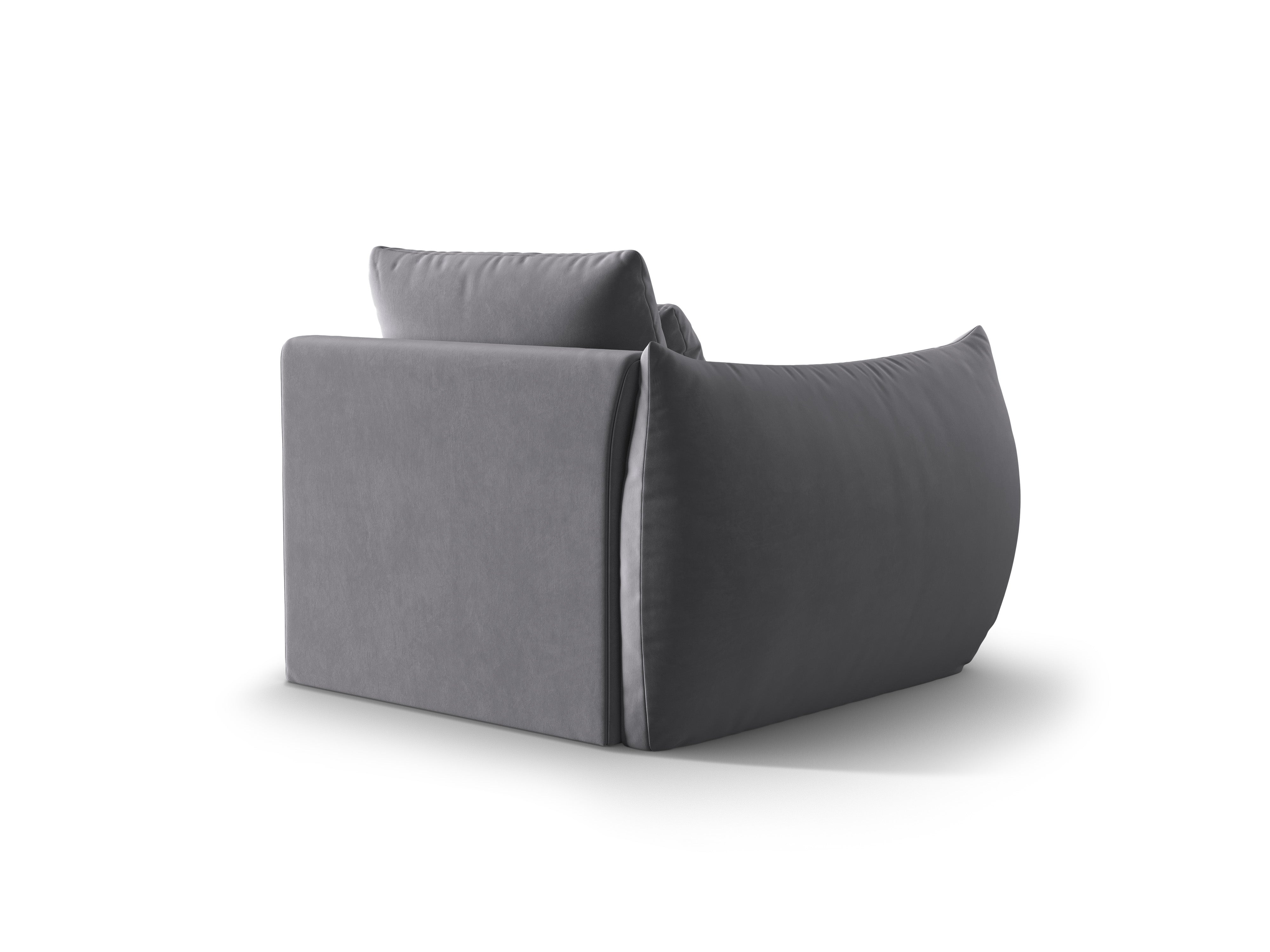 Sofa modułowa aksamitna BLOOM - element lewostronny ciemnoszary
