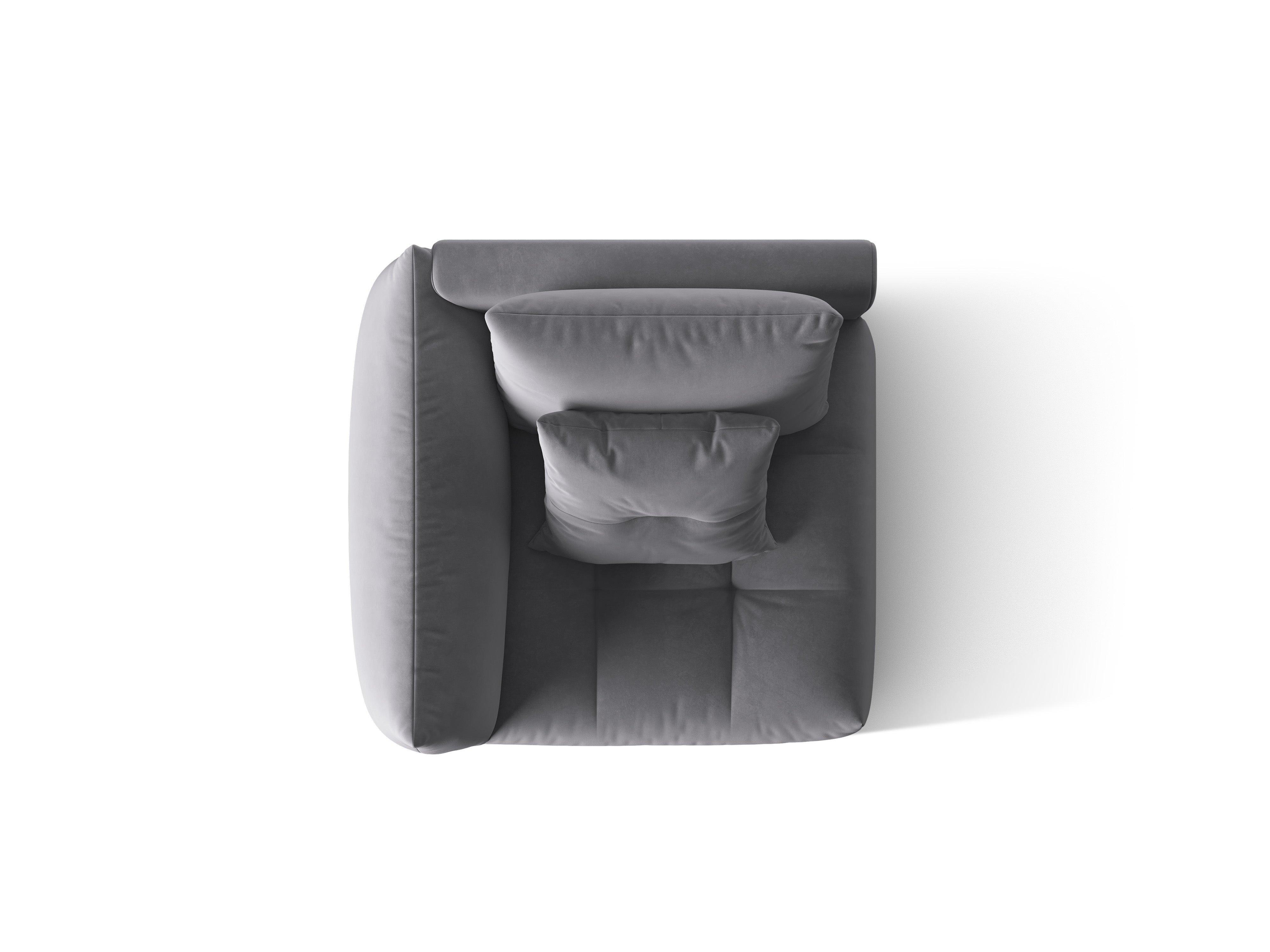 Sofa modułowa aksamitna BLOOM - element lewostronny ciemnoszary