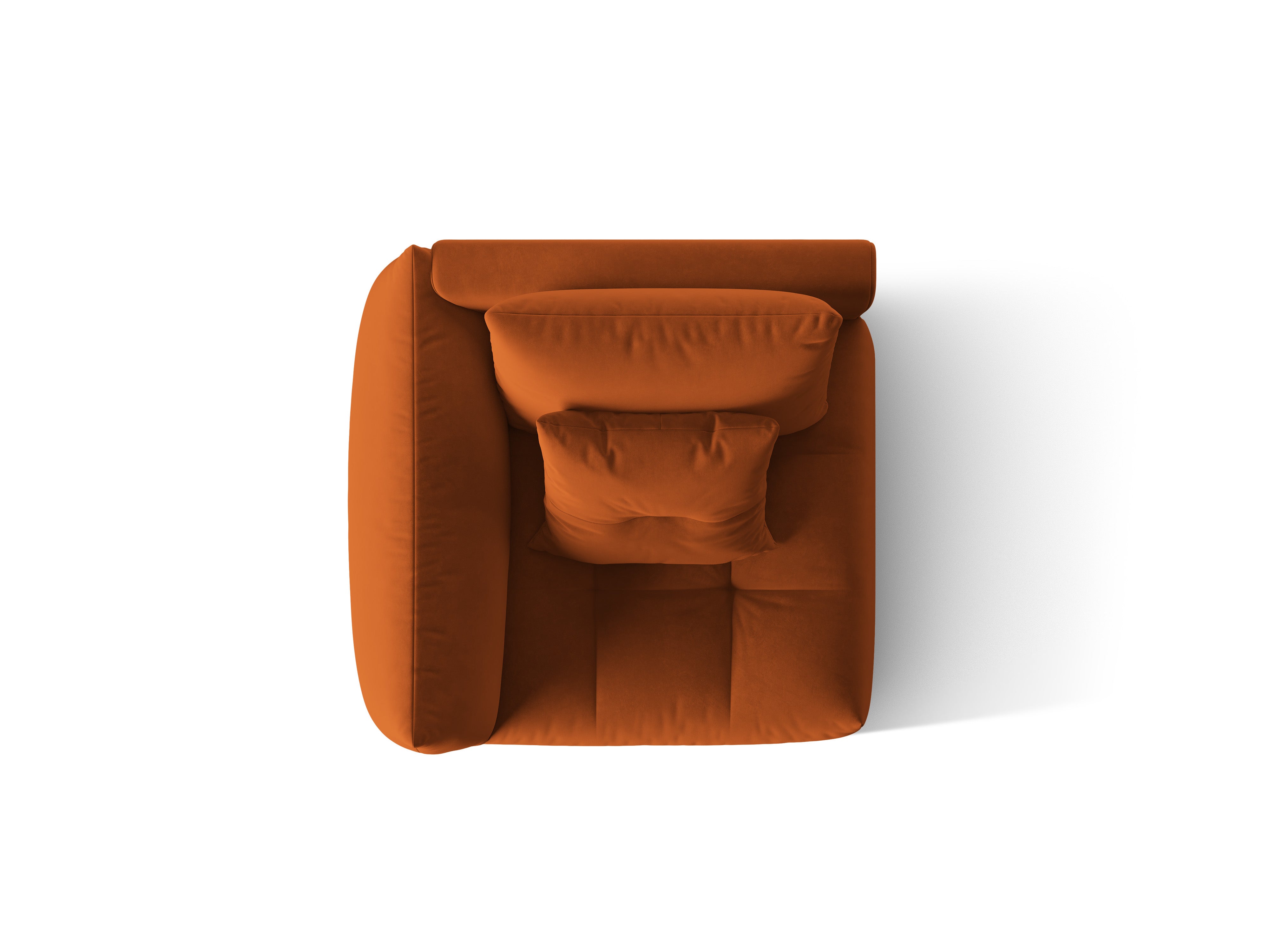 Sofa modułowa aksamitna BLOOM - element lewostronny terracotta