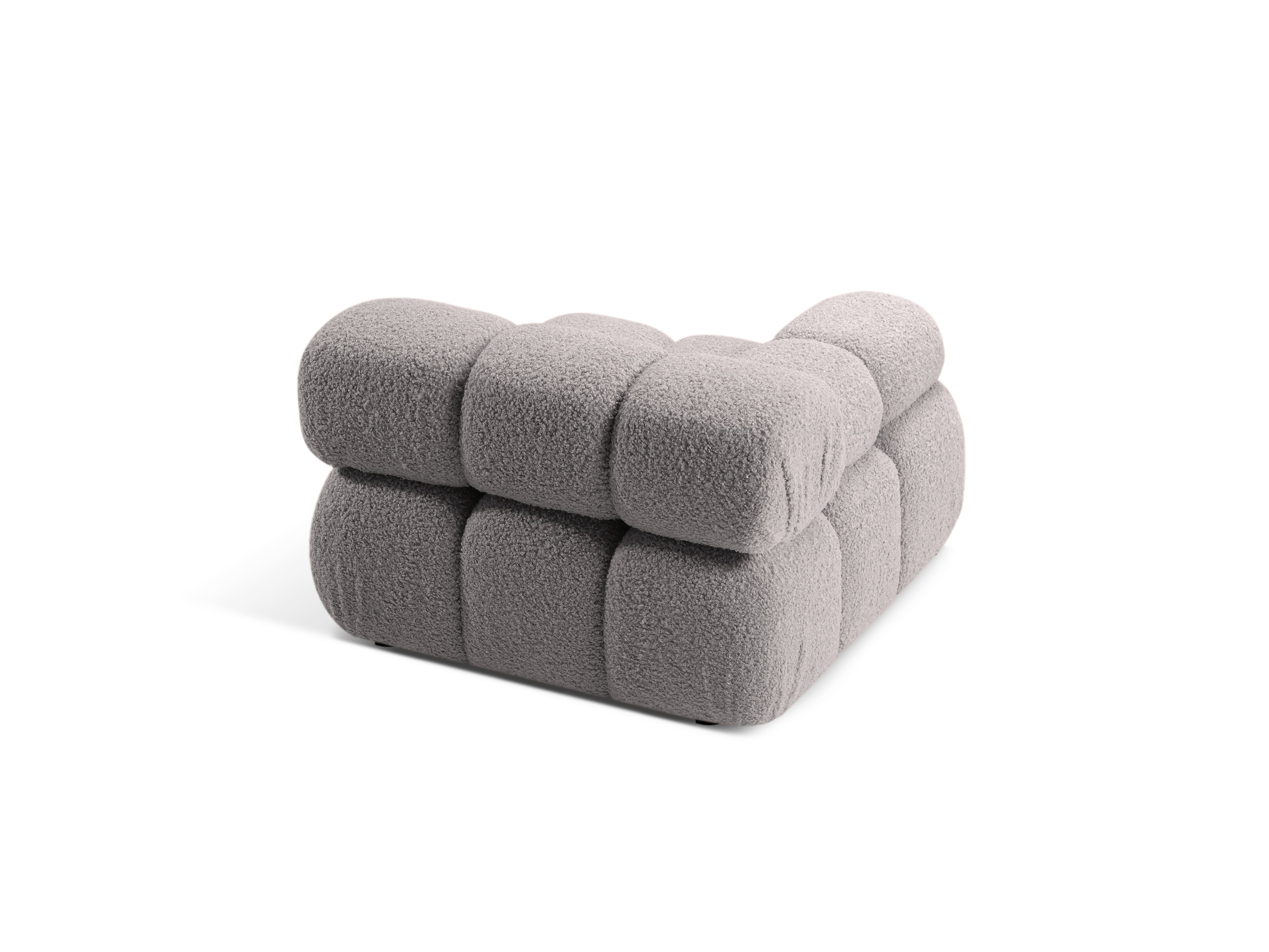 Sofa modułowa BELLIS - moduł lewostronny szary boucle