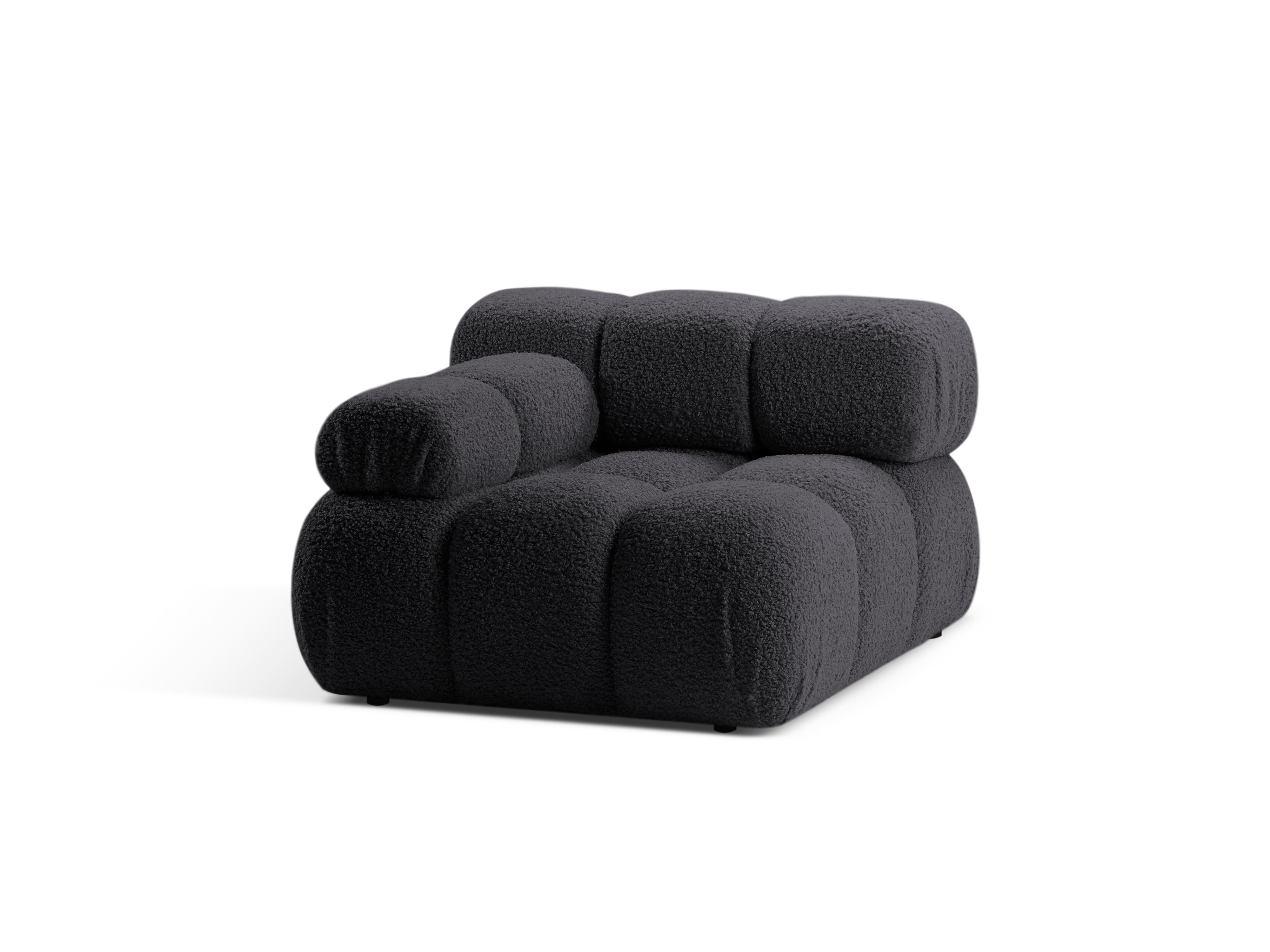 Sofa modułowa BELLIS - moduł lewostronny grafitowy boucle