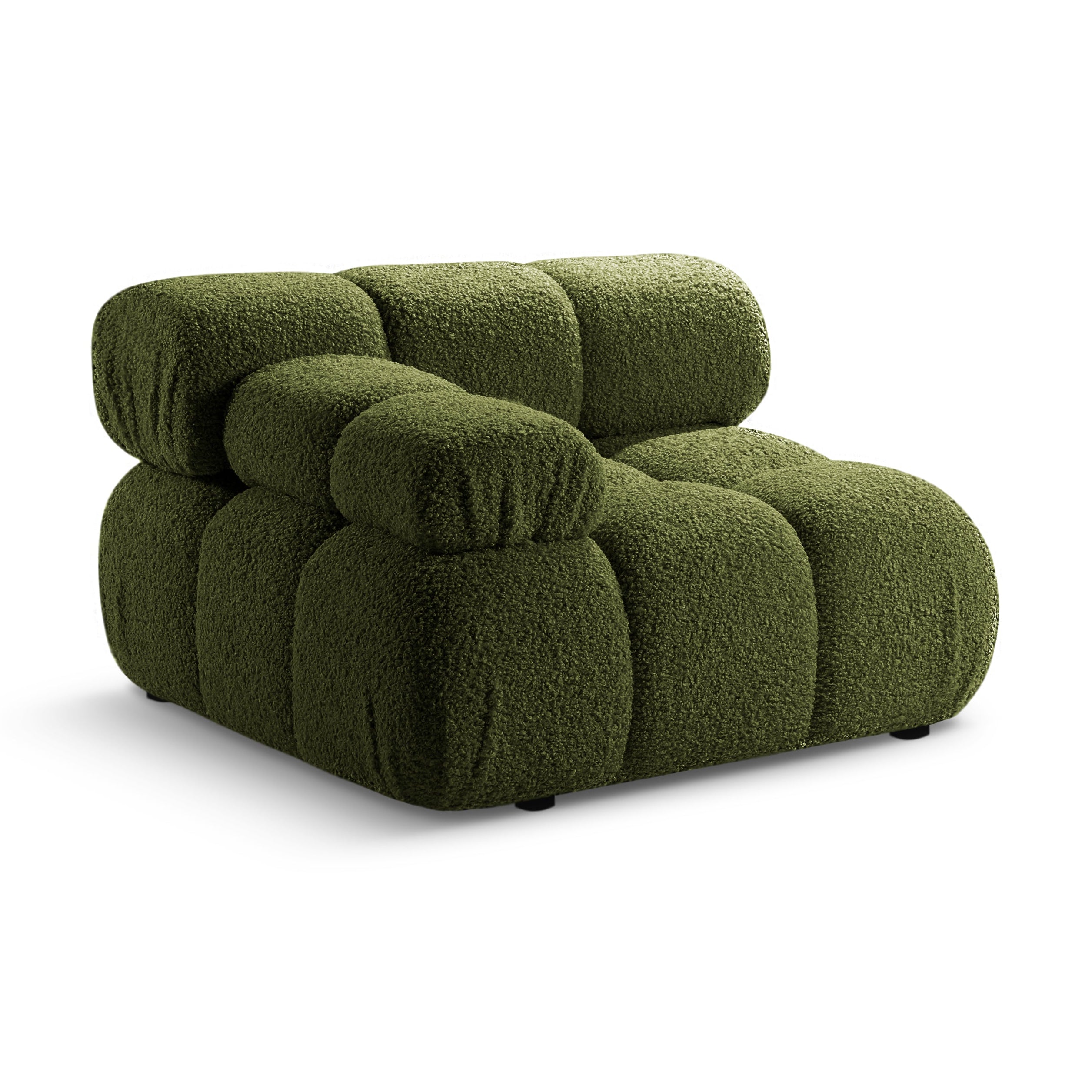 Sofa modułowa BELLIS - moduł lewostronny zielony boucle