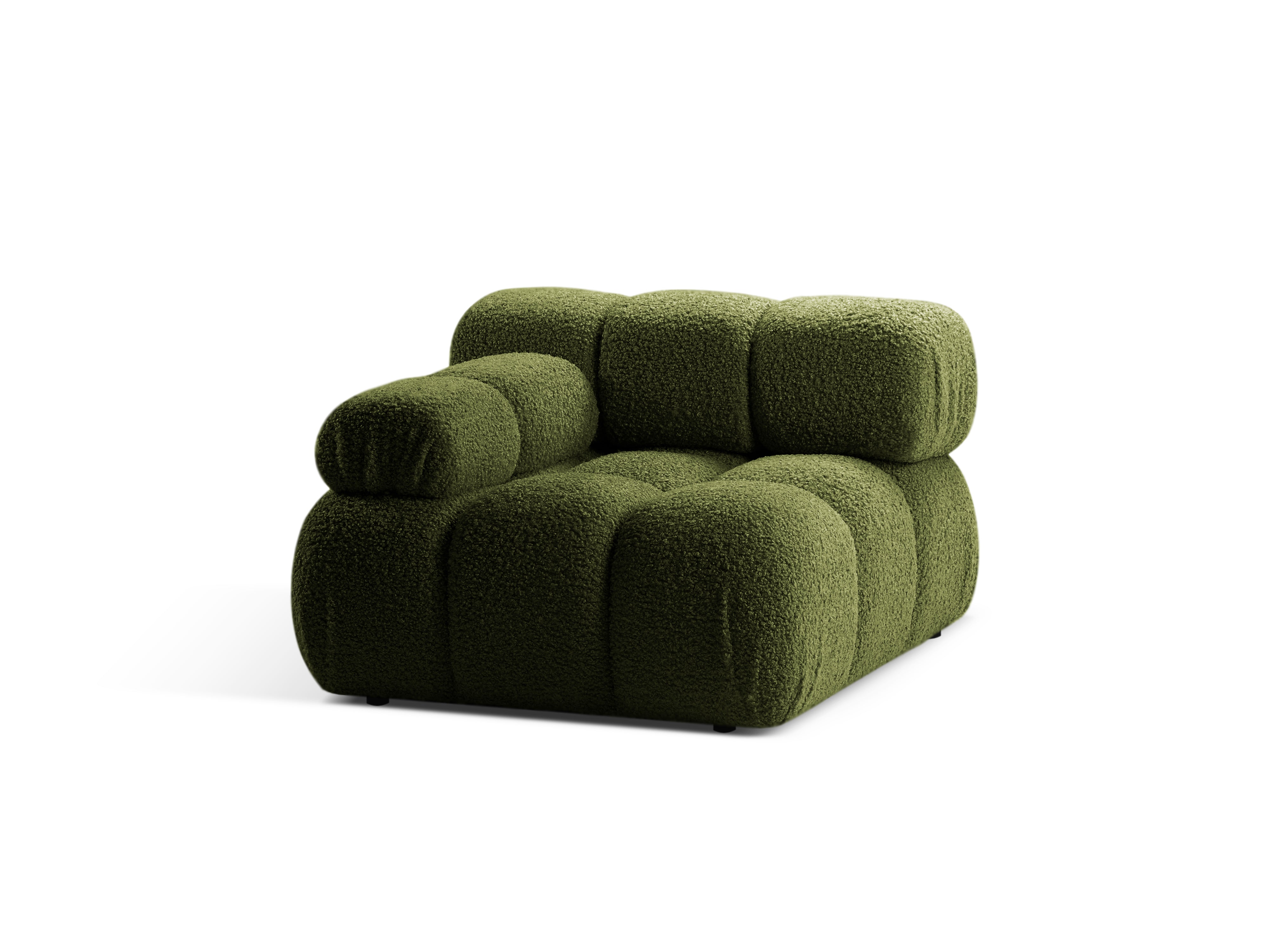 Sofa modułowa BELLIS - moduł lewostronny zielony boucle