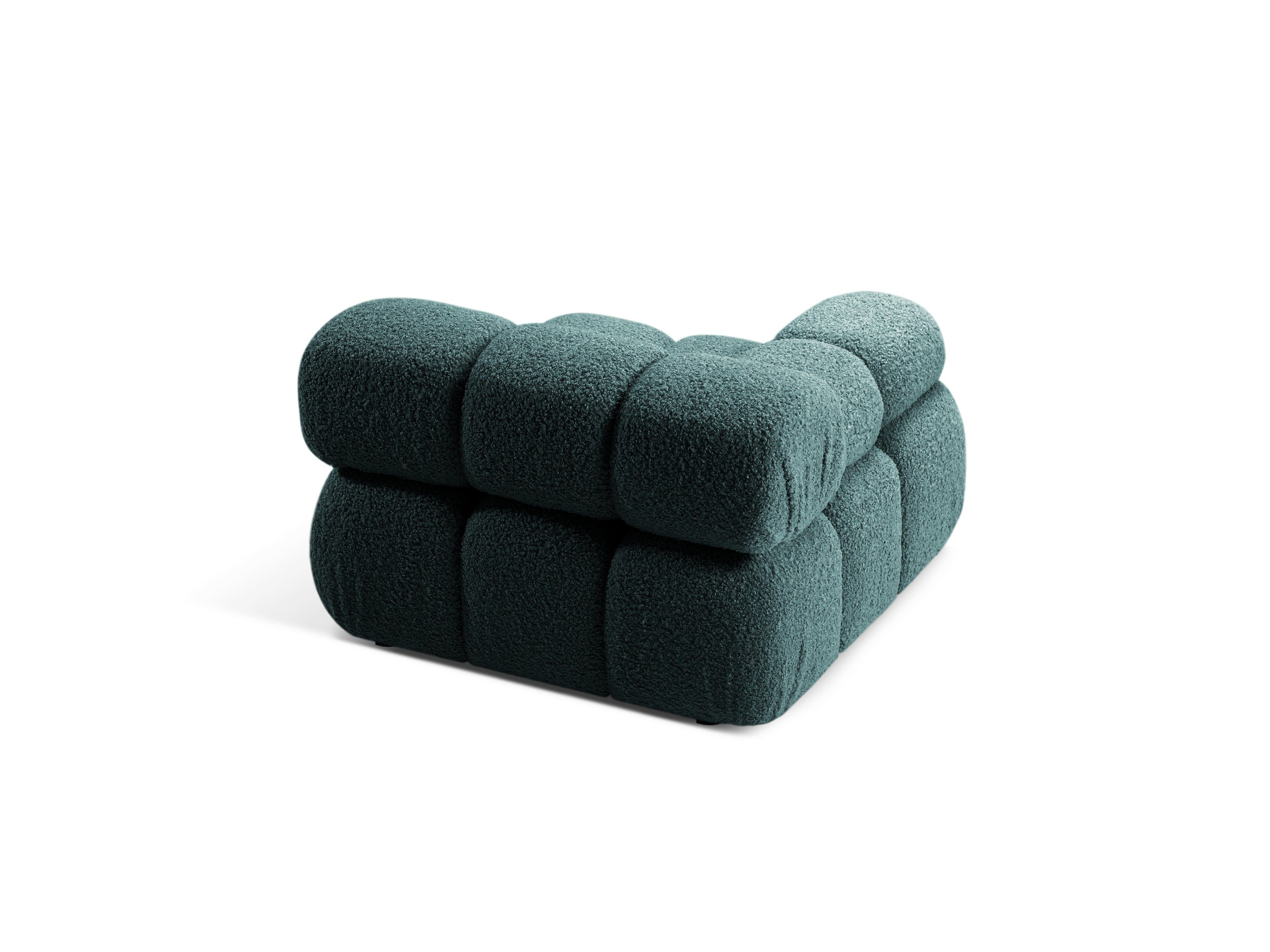 Sofa modułowa BELLIS - moduł lewostronny głęboki petrol boucle