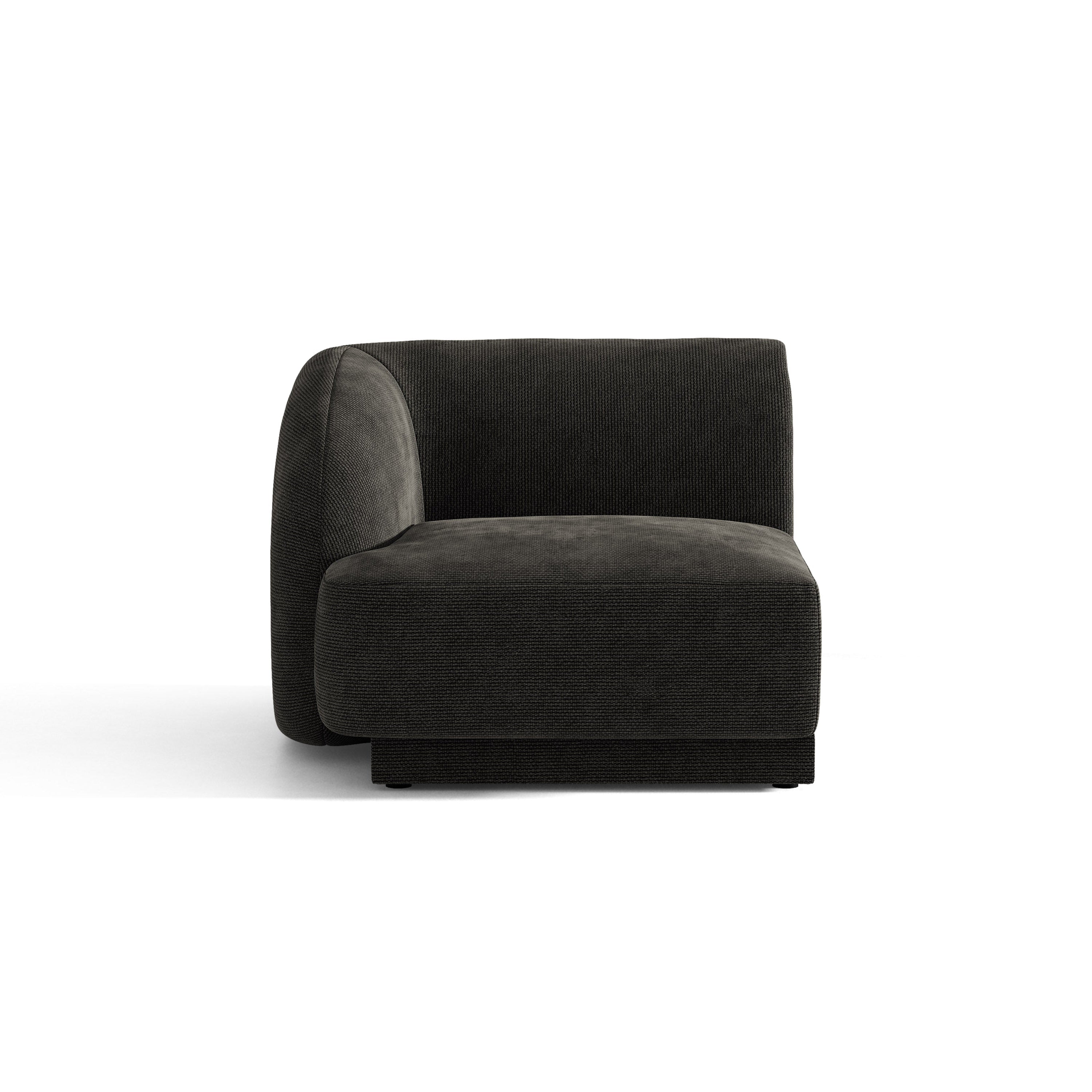 Sofa modułowa - moduł lewostronny MILEY czarny szenil – Micadoni