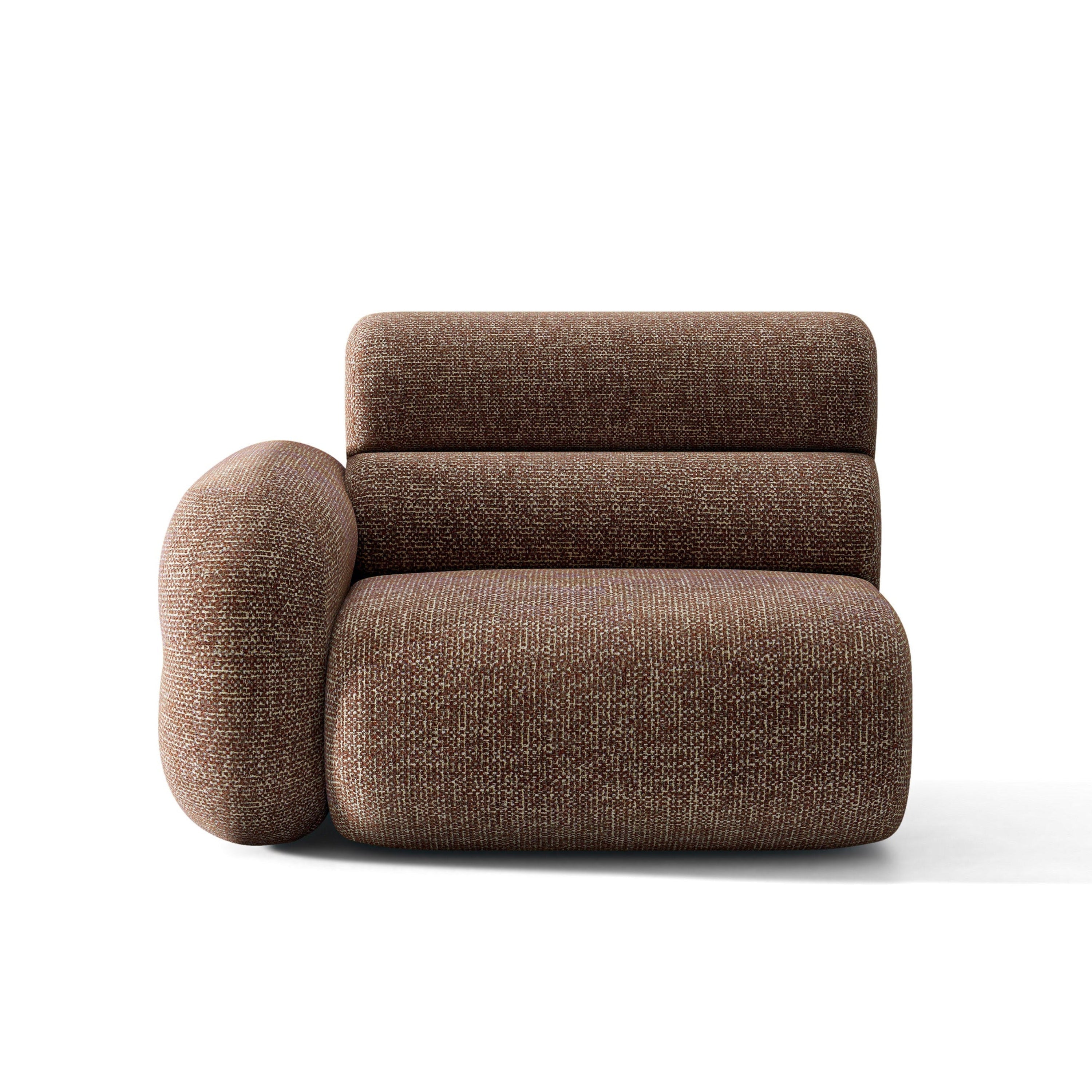 Sofa modułowa NEO - moduł lewostronny brązowy melanż