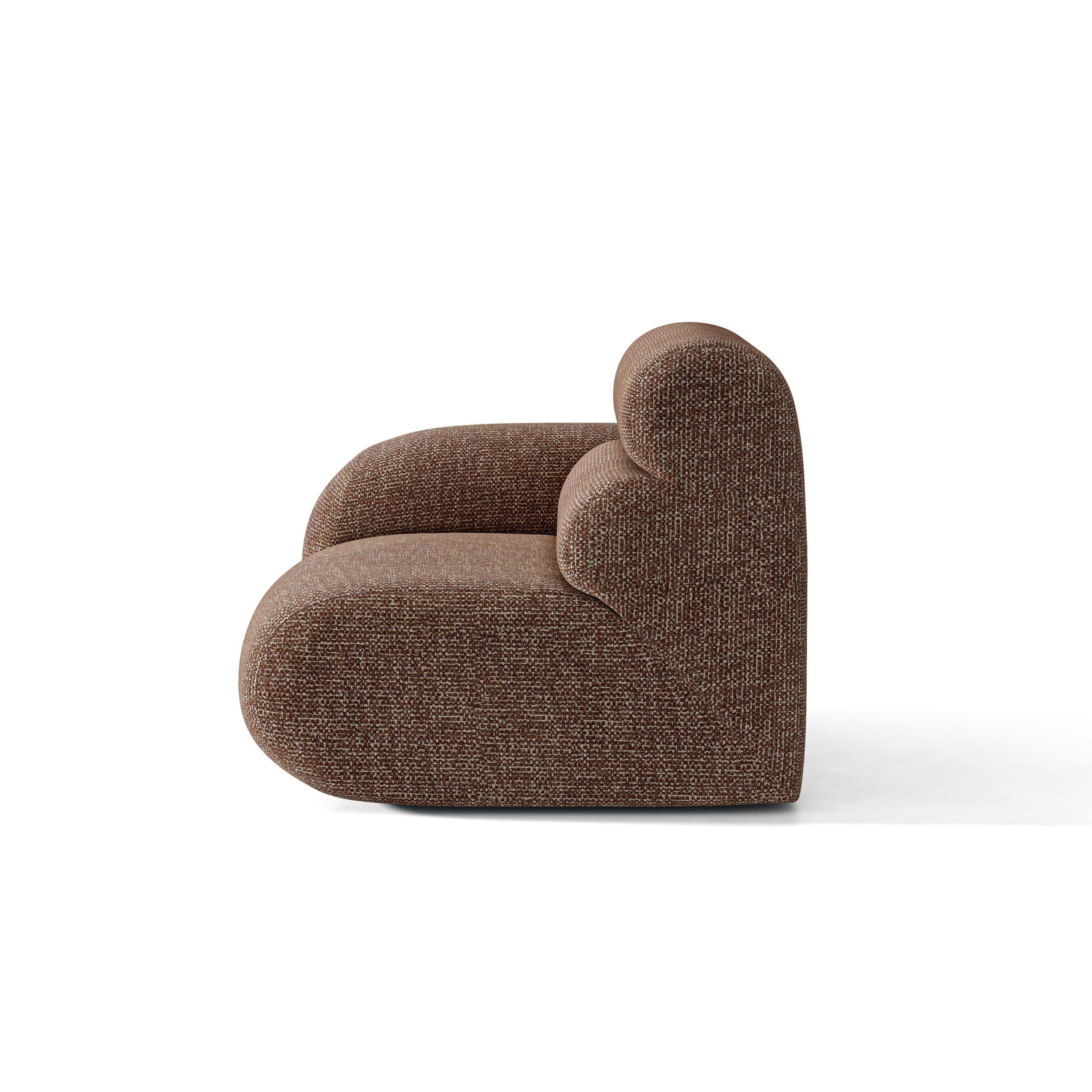 Sofa modułowa NEO - moduł lewostronny brązowy melanż