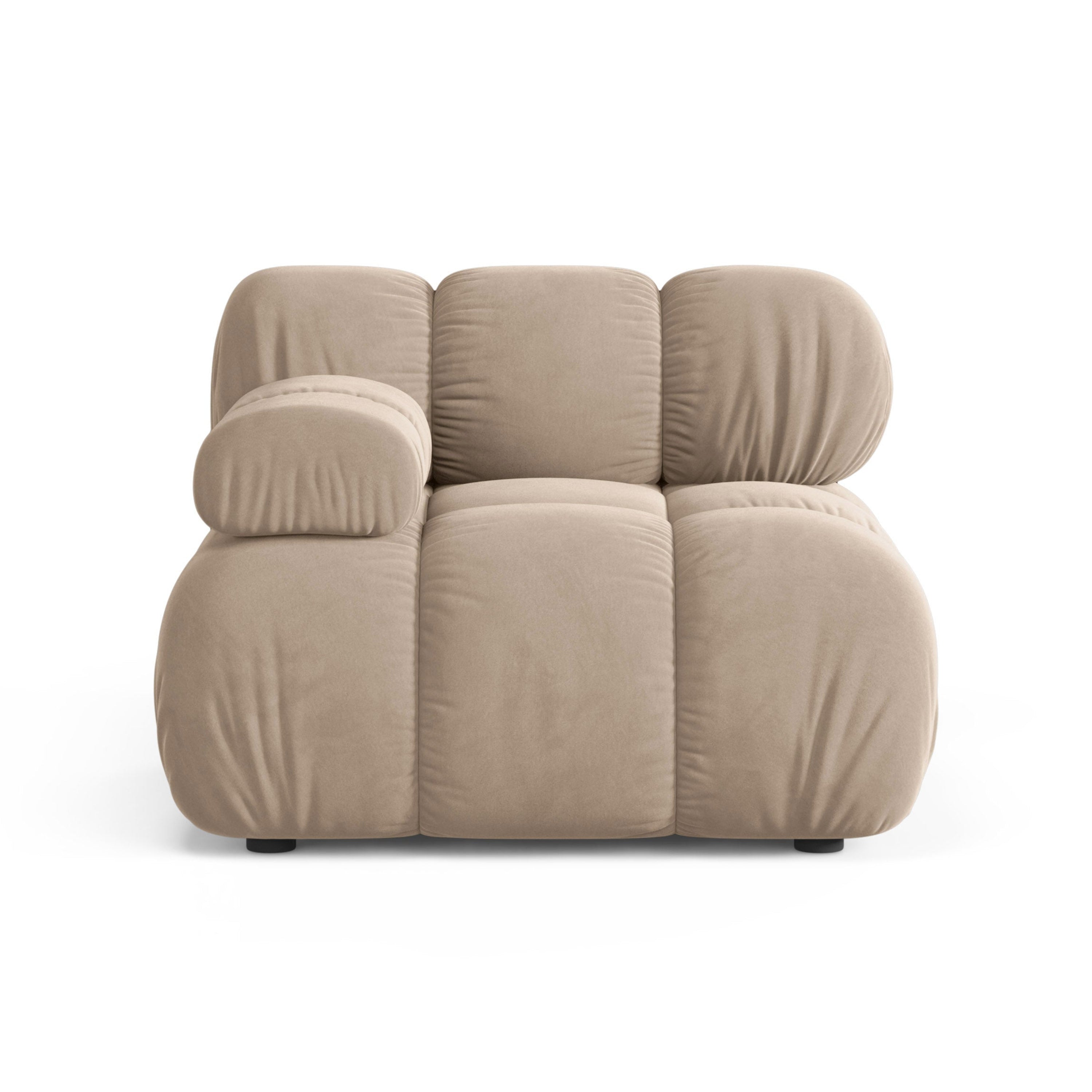 Sofa modułowa BELLIS - moduł lewostronny beżowy welur