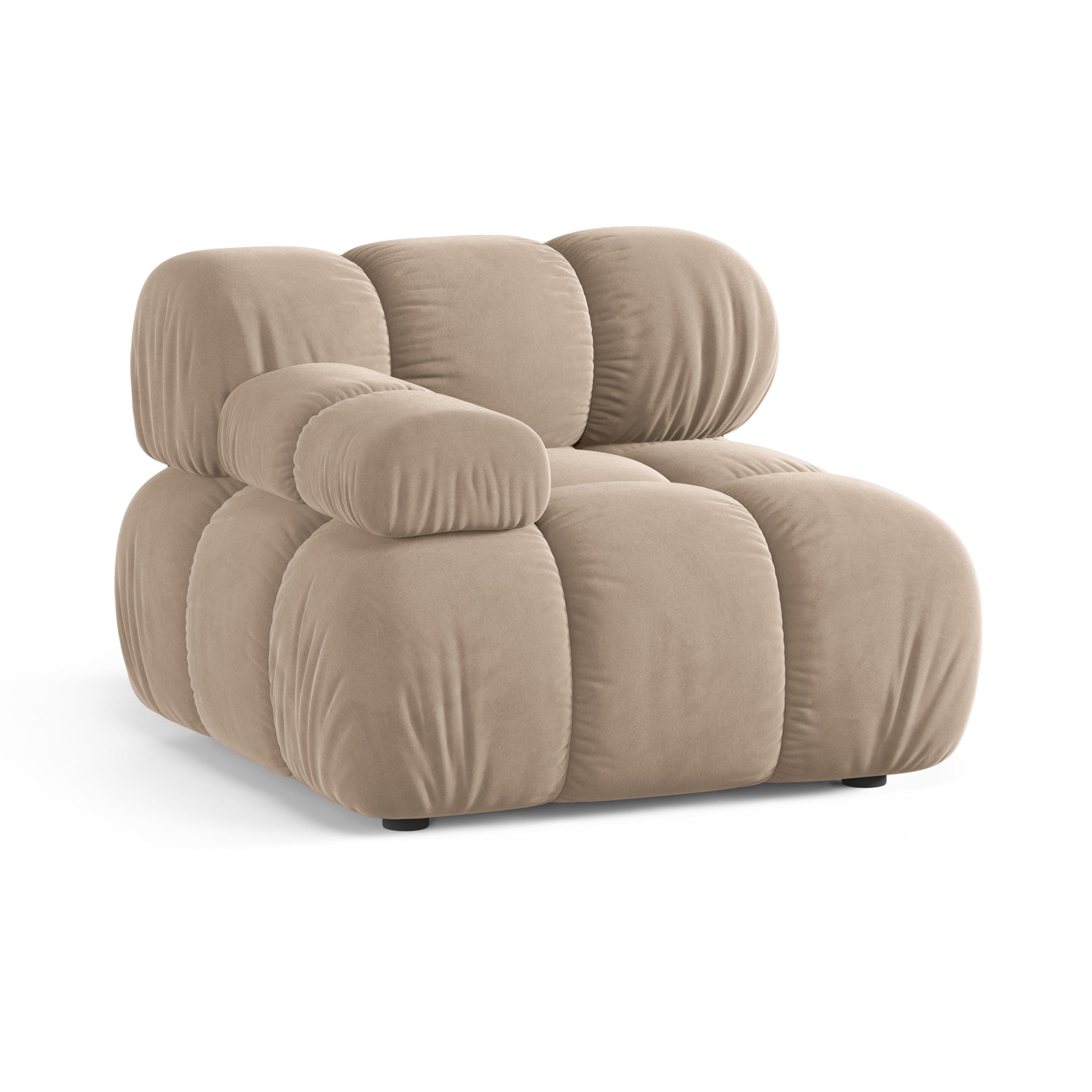 Sofa modułowa BELLIS - moduł lewostronny beżowy welur