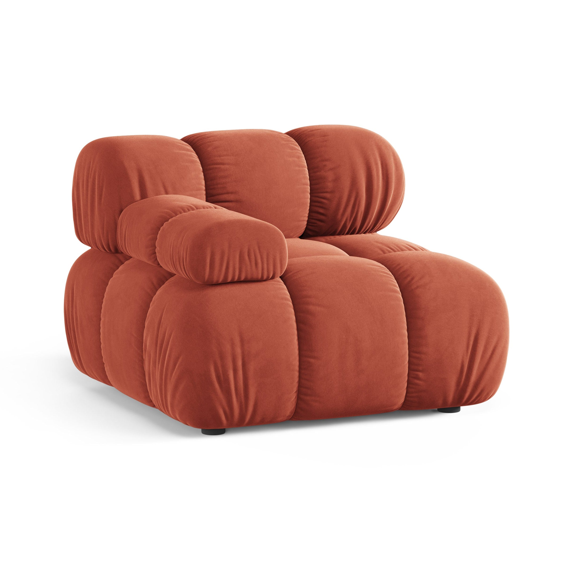 Sofa modułowa BELLIS - moduł lewostronny koralowy welur
