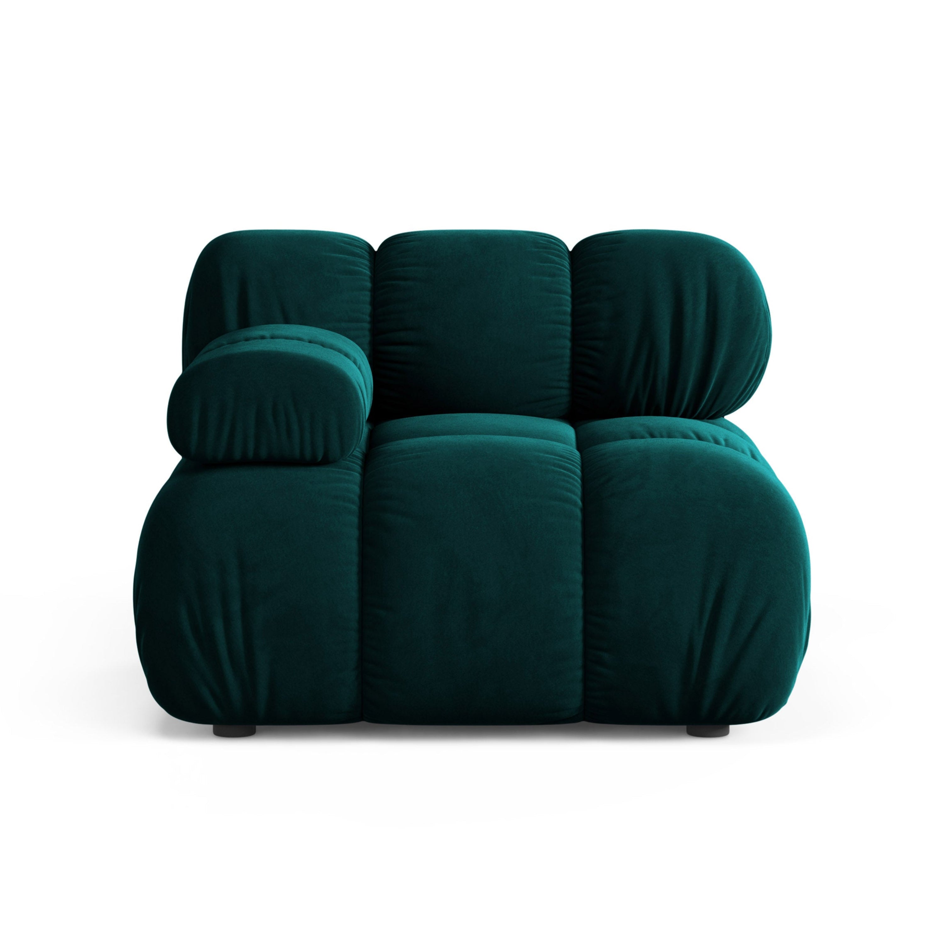 Sofa modułowa BELLIS - moduł lewostronny głęboki petrol welur
