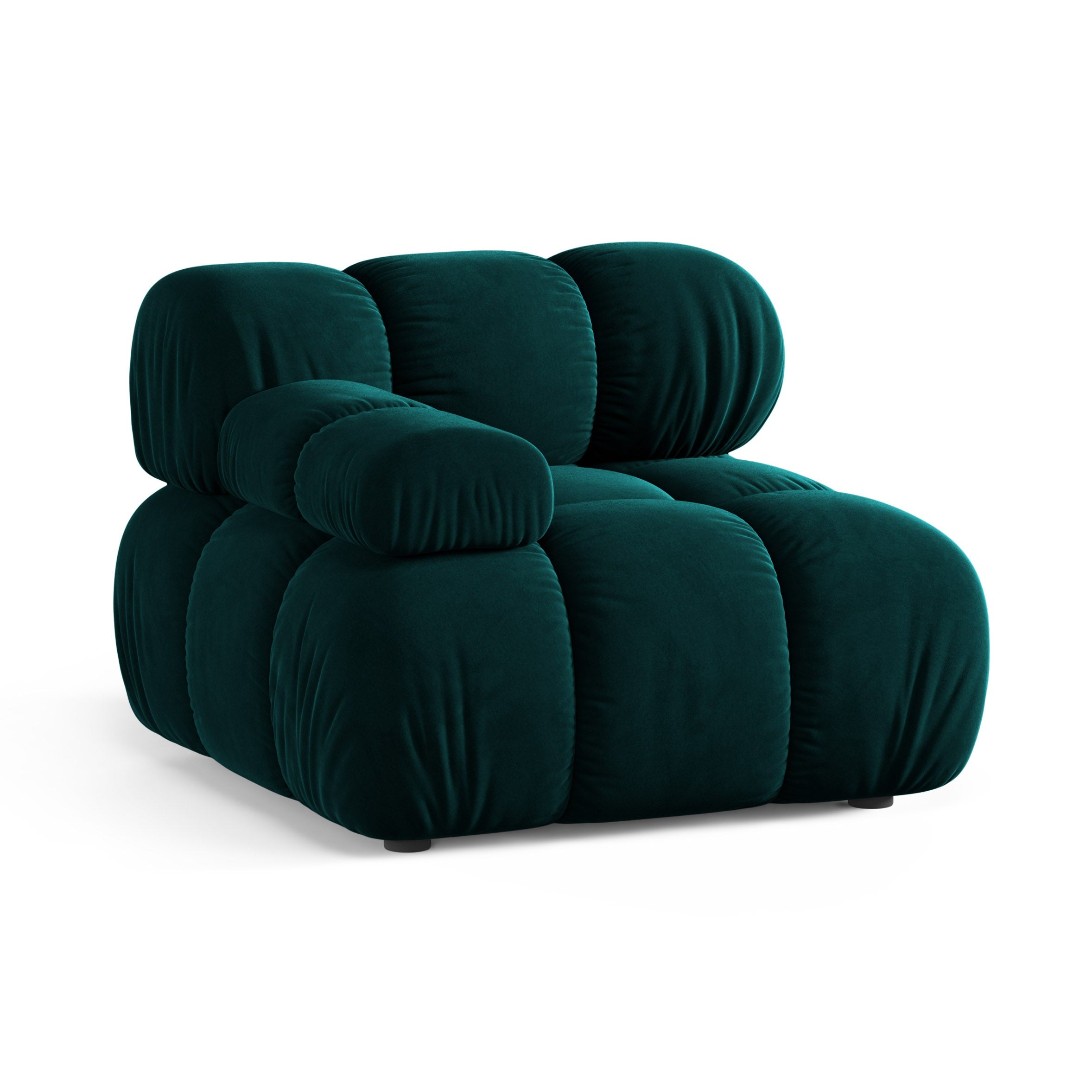 Sofa modułowa BELLIS - moduł lewostronny głęboki petrol welur