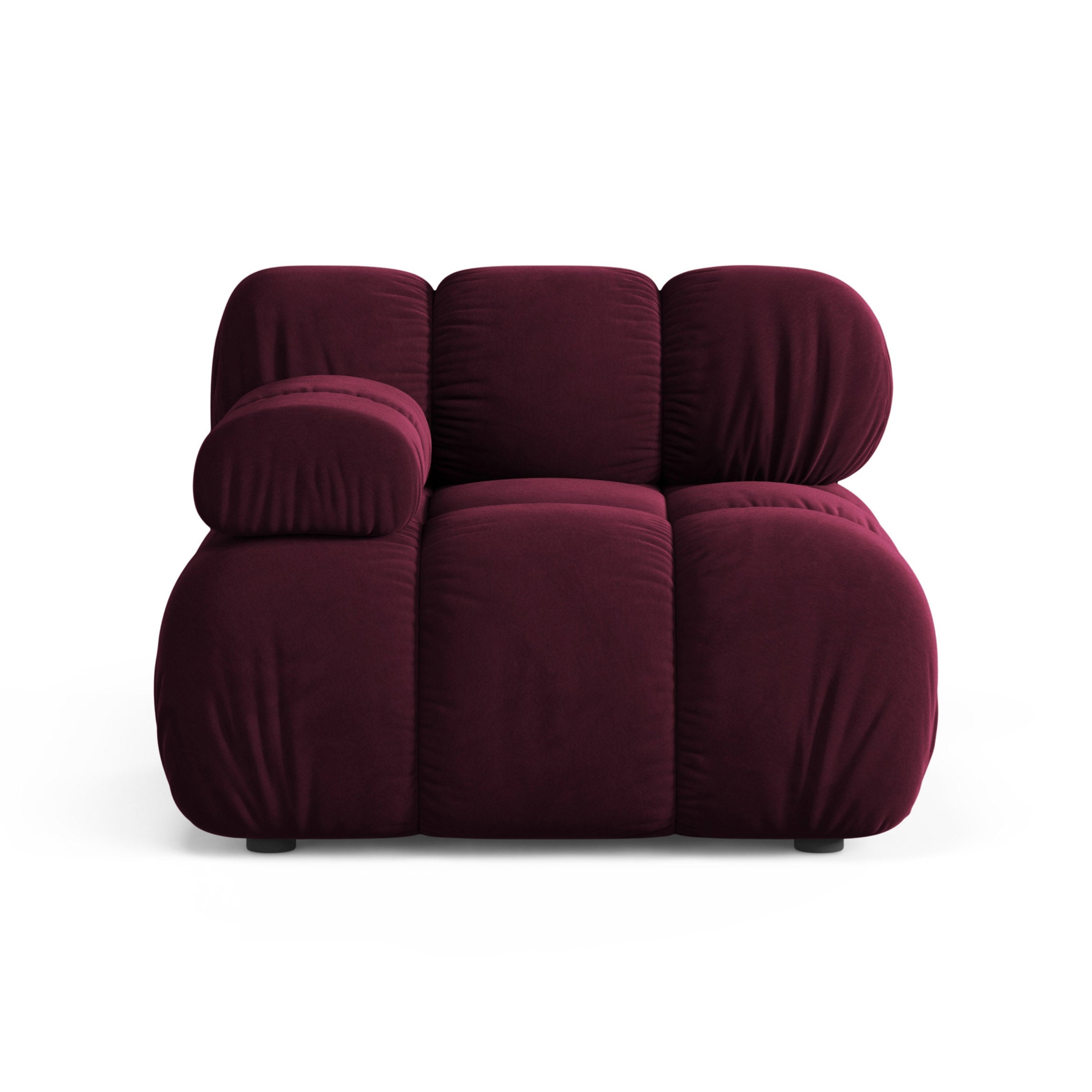 Sofa modułowa BELLIS - moduł lewostronny burgundowy welur
