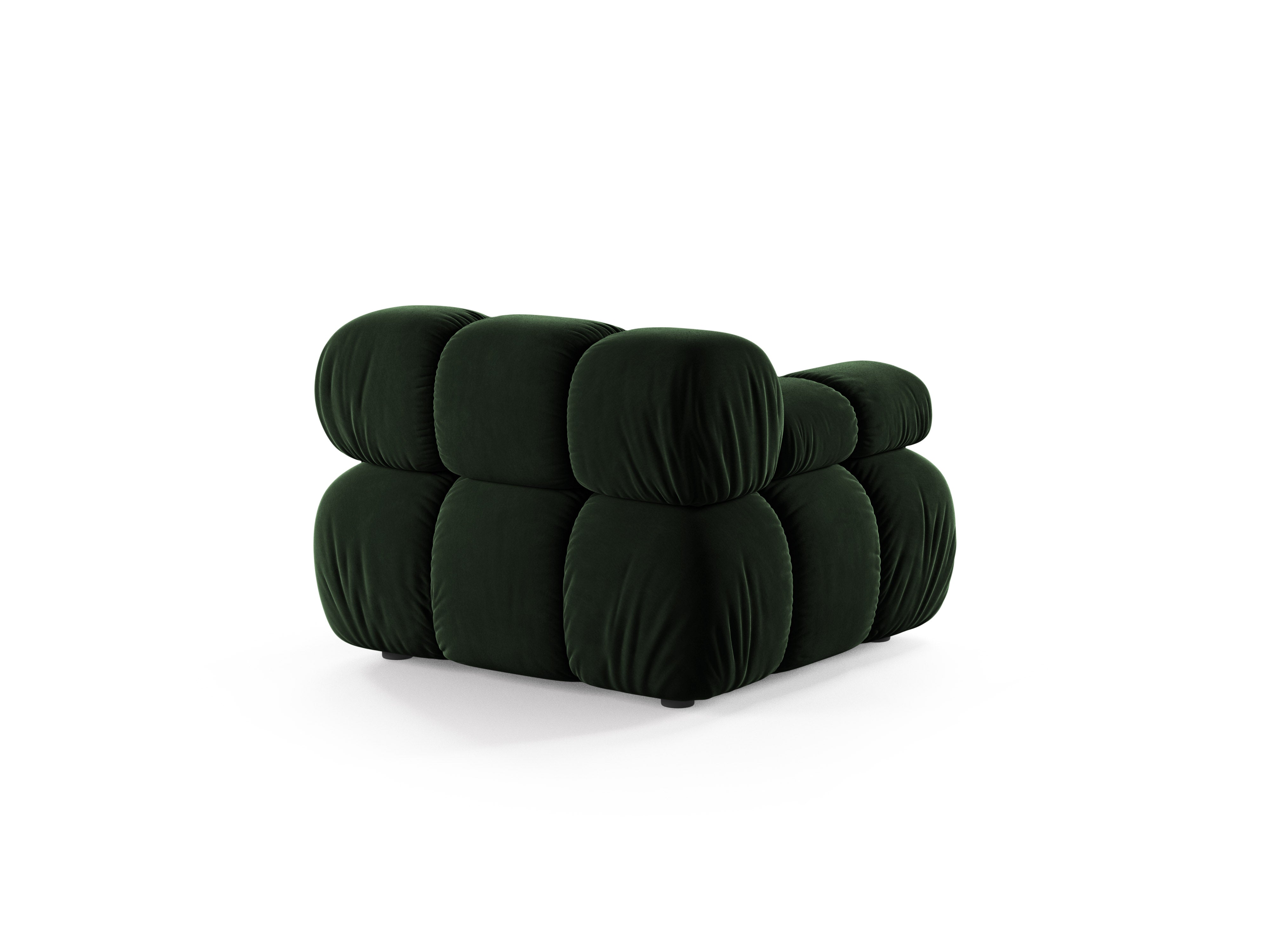 Sofa modułowa BELLIS - moduł lewostronny butelkowy zielony welur