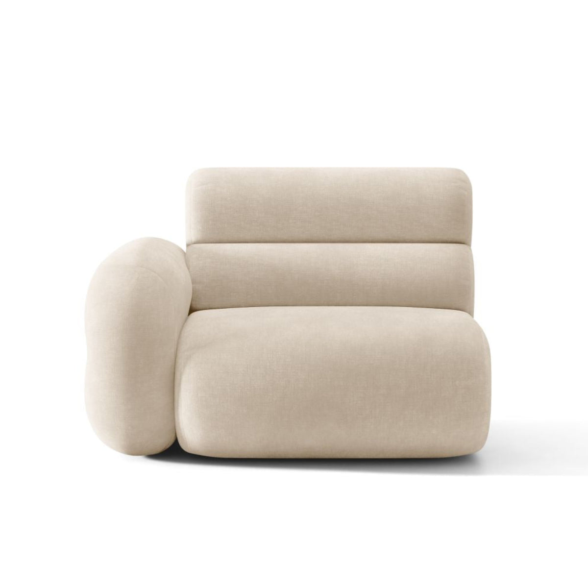 Sofa modułowa NEO - moduł lewostronny jasnobeżowy szenil
