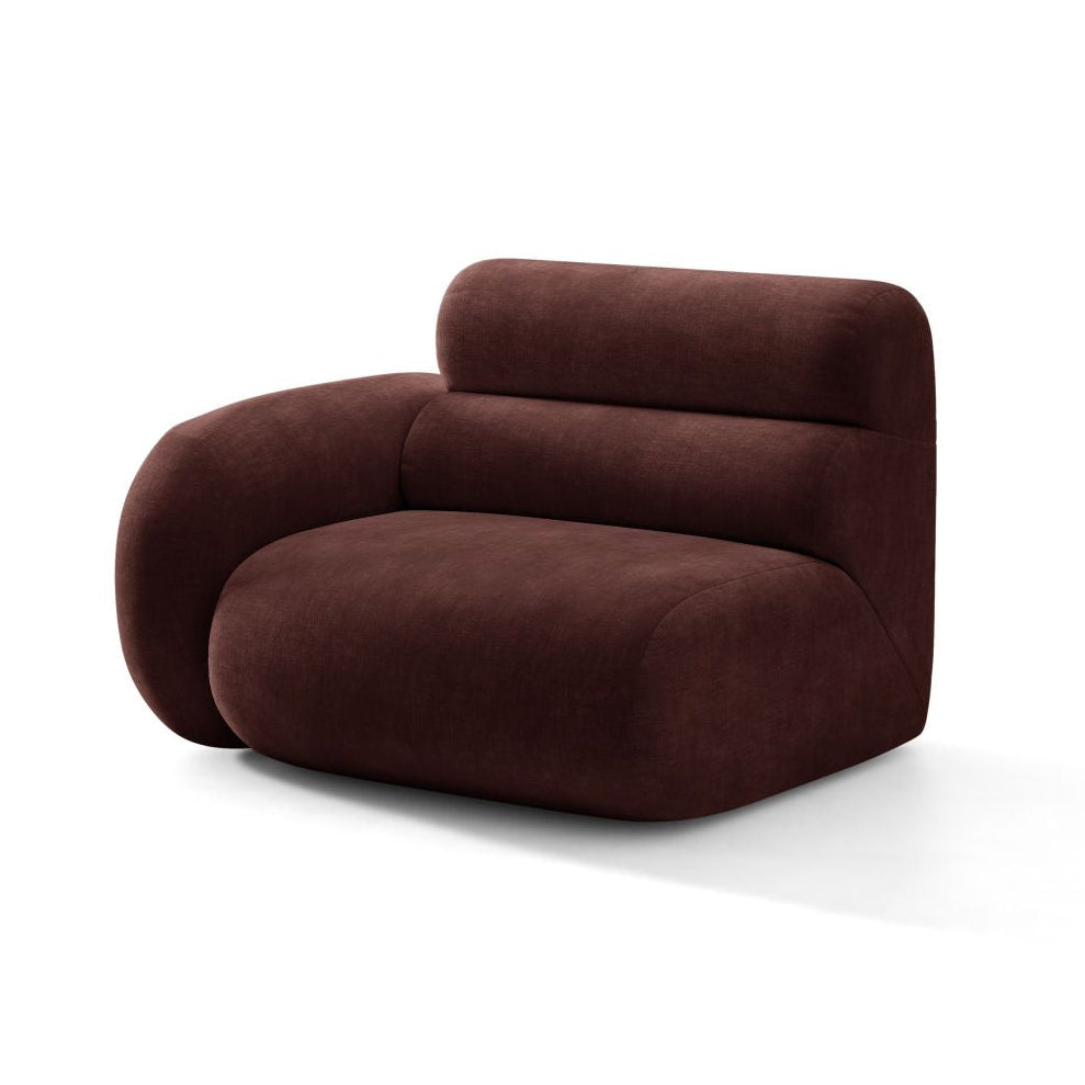 Sofa modułowa NEO - moduł lewostronny wiśniowy szenil