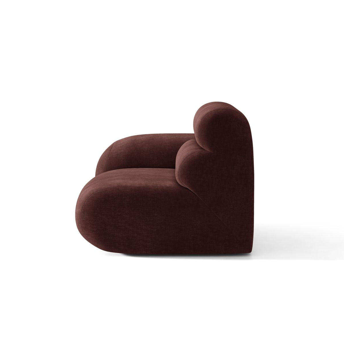 Sofa modułowa NEO - moduł lewostronny wiśniowy szenil