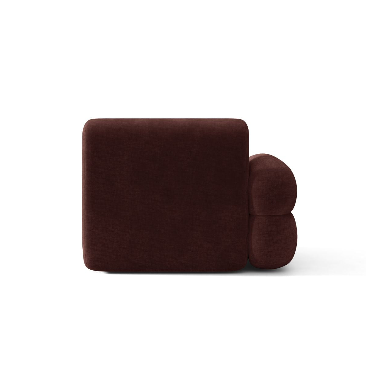 Sofa modułowa NEO - moduł lewostronny wiśniowy szenil