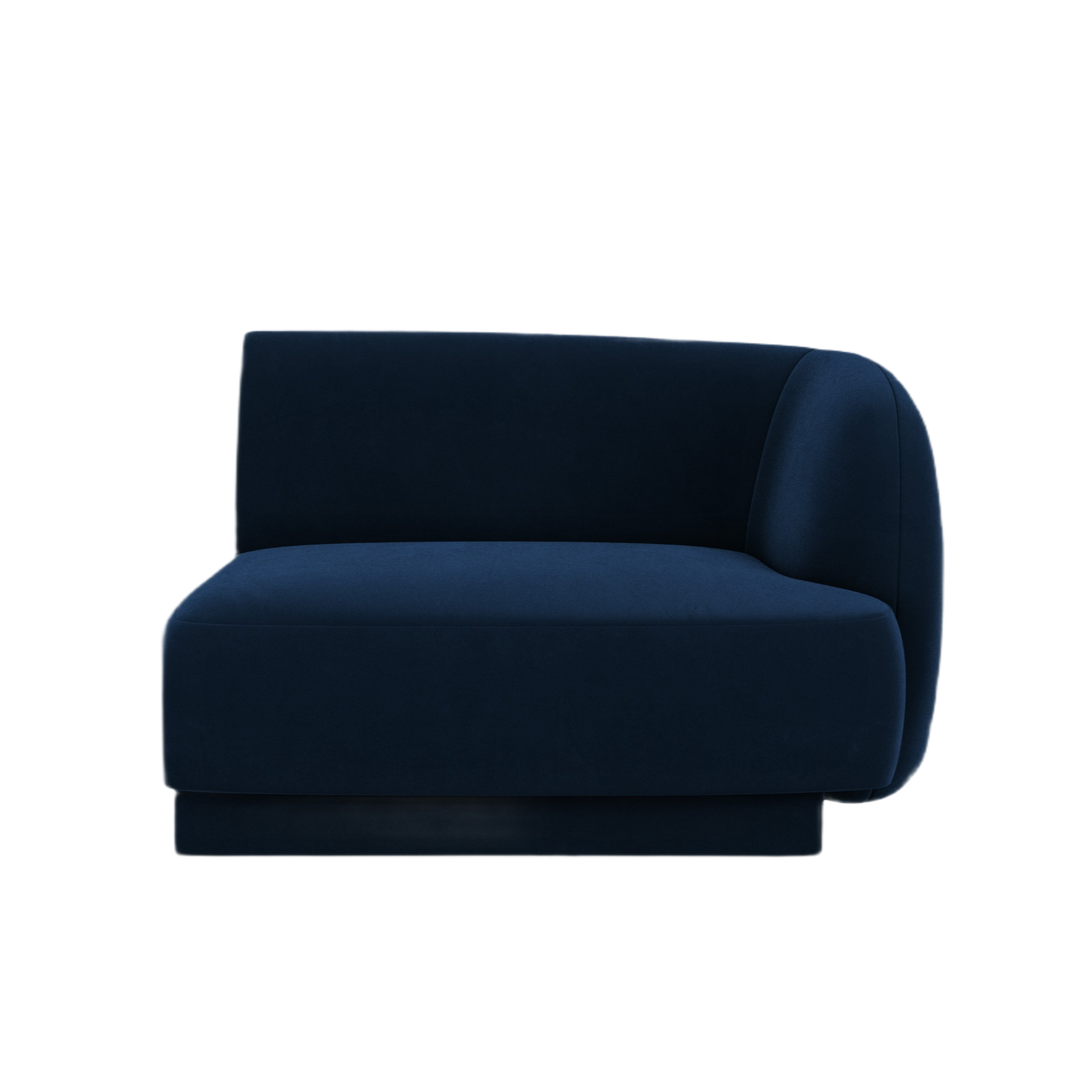 Sofa modułowa aksamitna MILEY - moduł prawostronny granat królewski