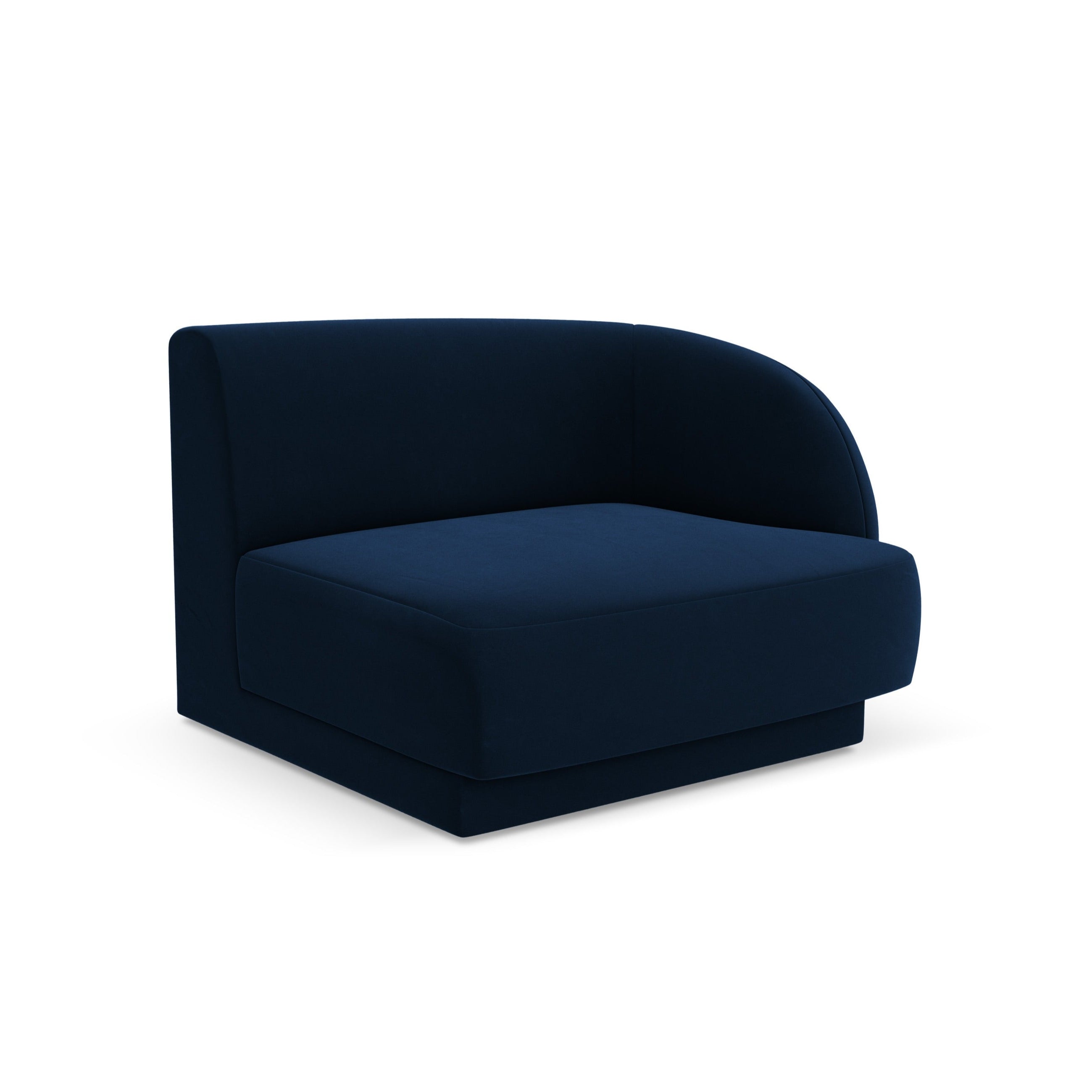 Sofa modułowa aksamitna MILEY - moduł prawostronny granat królewski